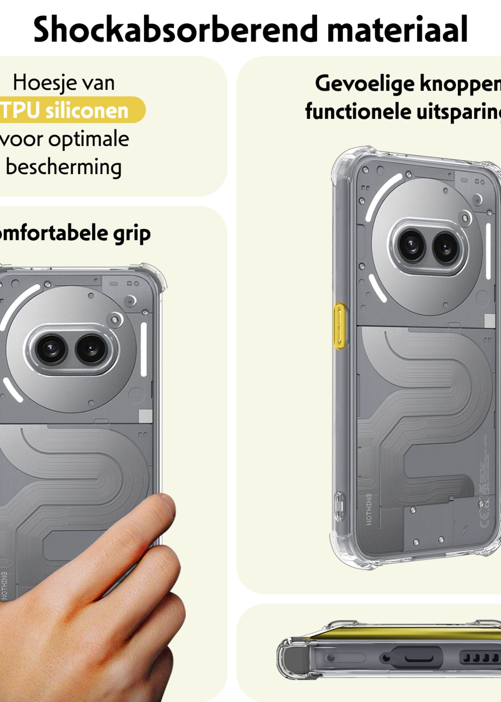 LUQ LUQ Nothing Phone (2a) Plus Hoesje Shockproof Met 2x Screenprotector