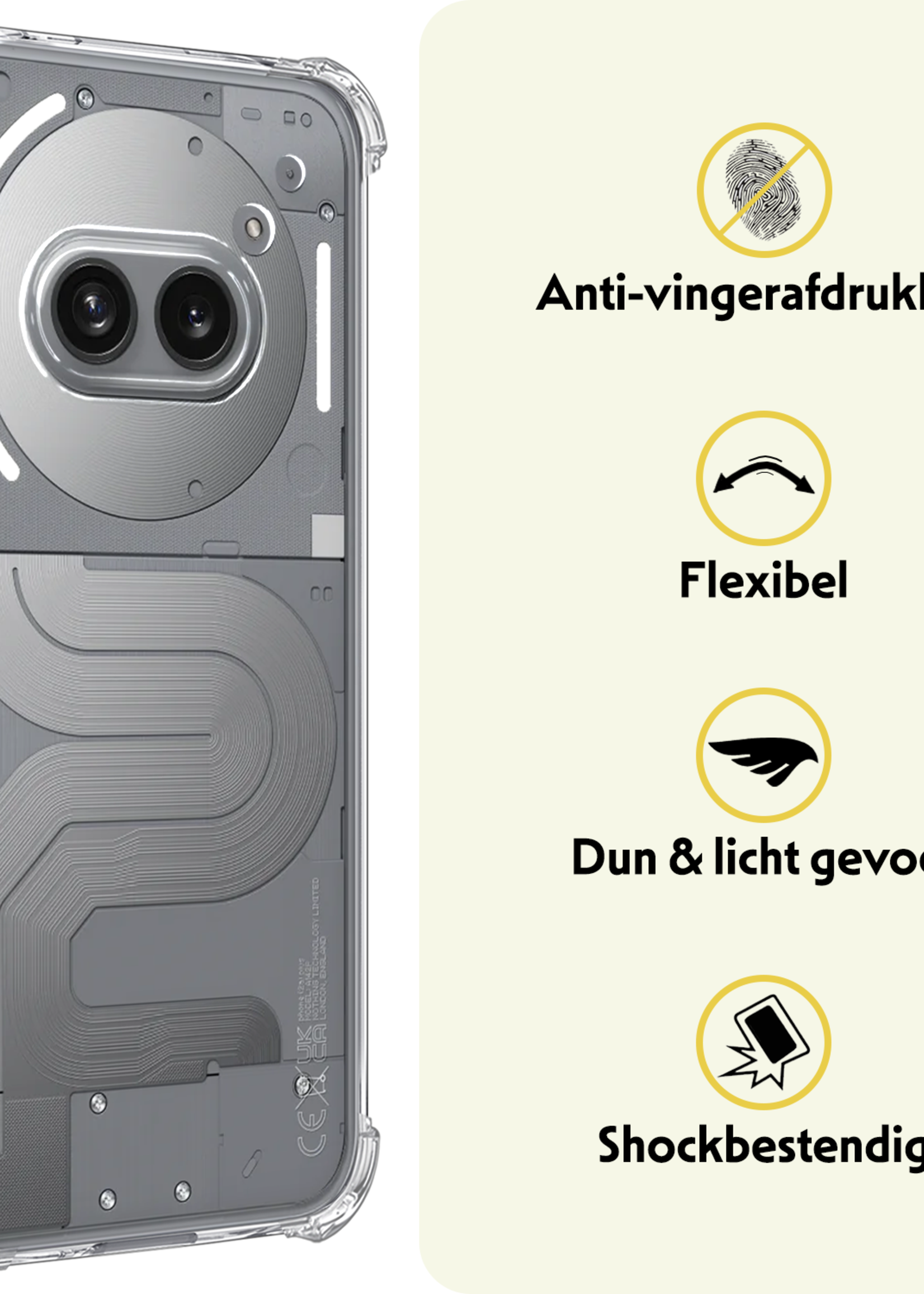 LUQ LUQ Nothing Phone (2a) Plus Hoesje Shockproof - Transparant