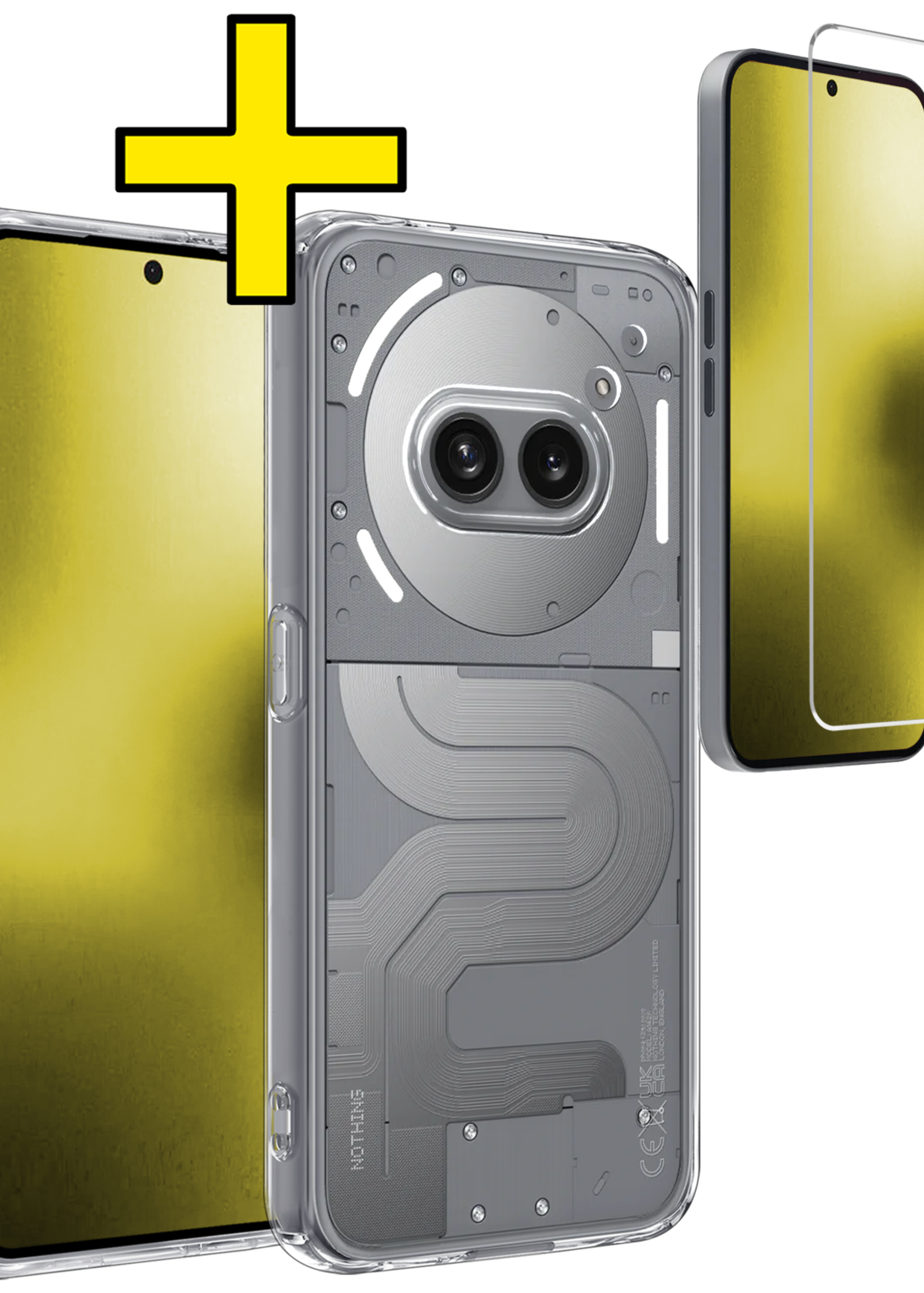 LUQ LUQ Nothing Phone (2a) Hoesje Siliconen Met Screenprotector - Transparant