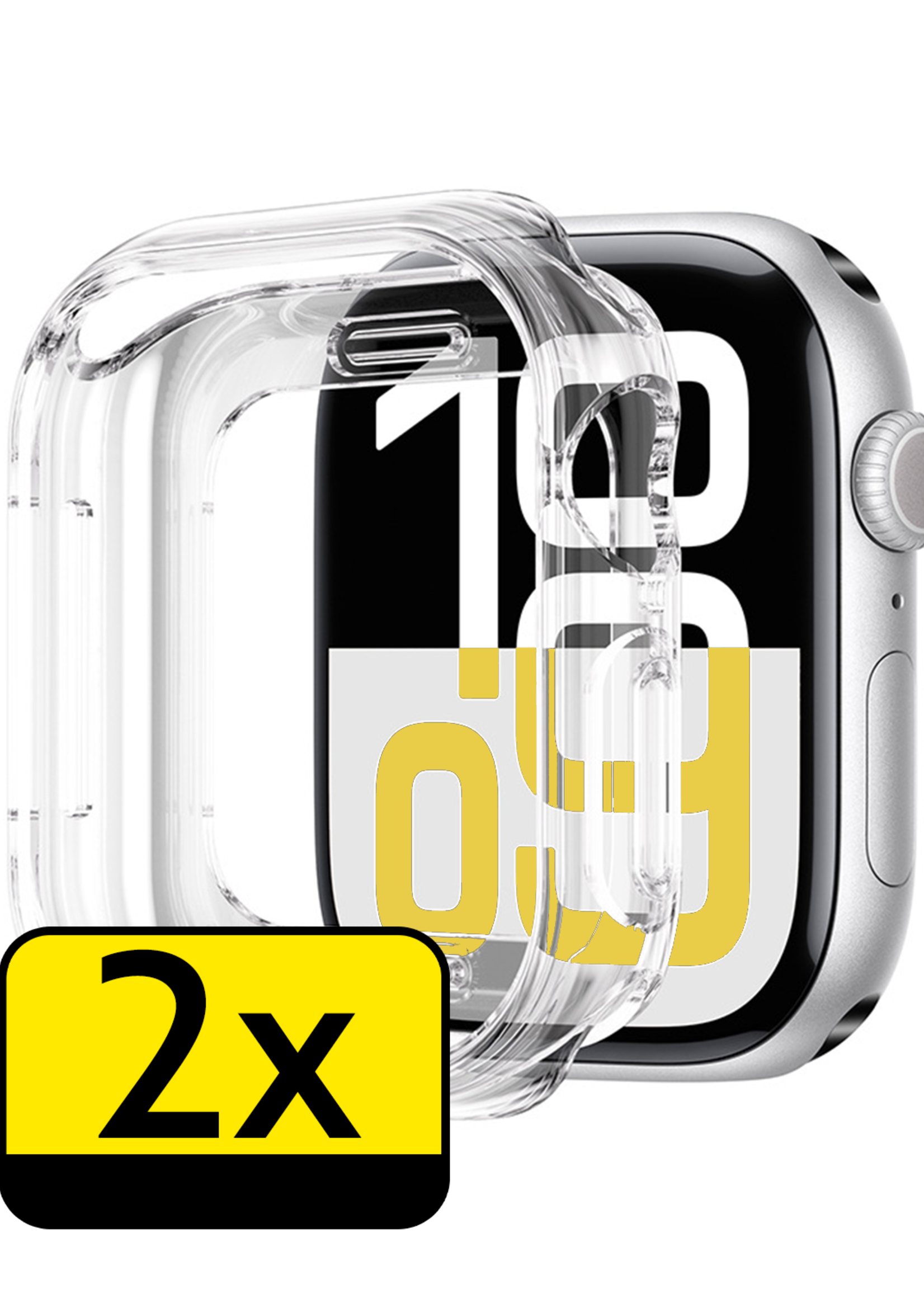 LUQ LUQ Apple Watch Series 10 Hoesje Siliconen Transparant - 42 mm - 2 PACK