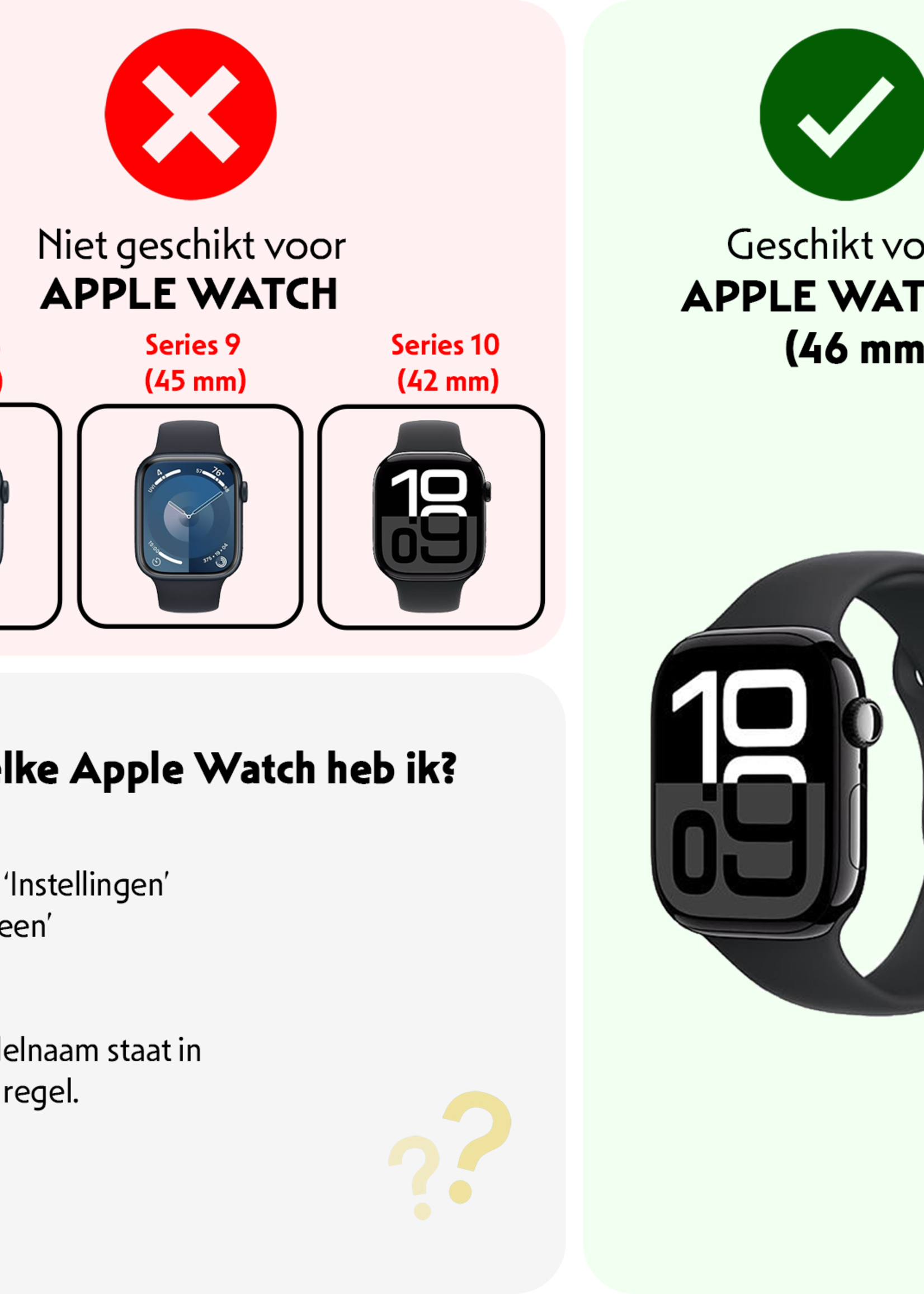 LUQ LUQ Apple Watch Series 10 Hoesje Siliconen Transparant - 46 mm