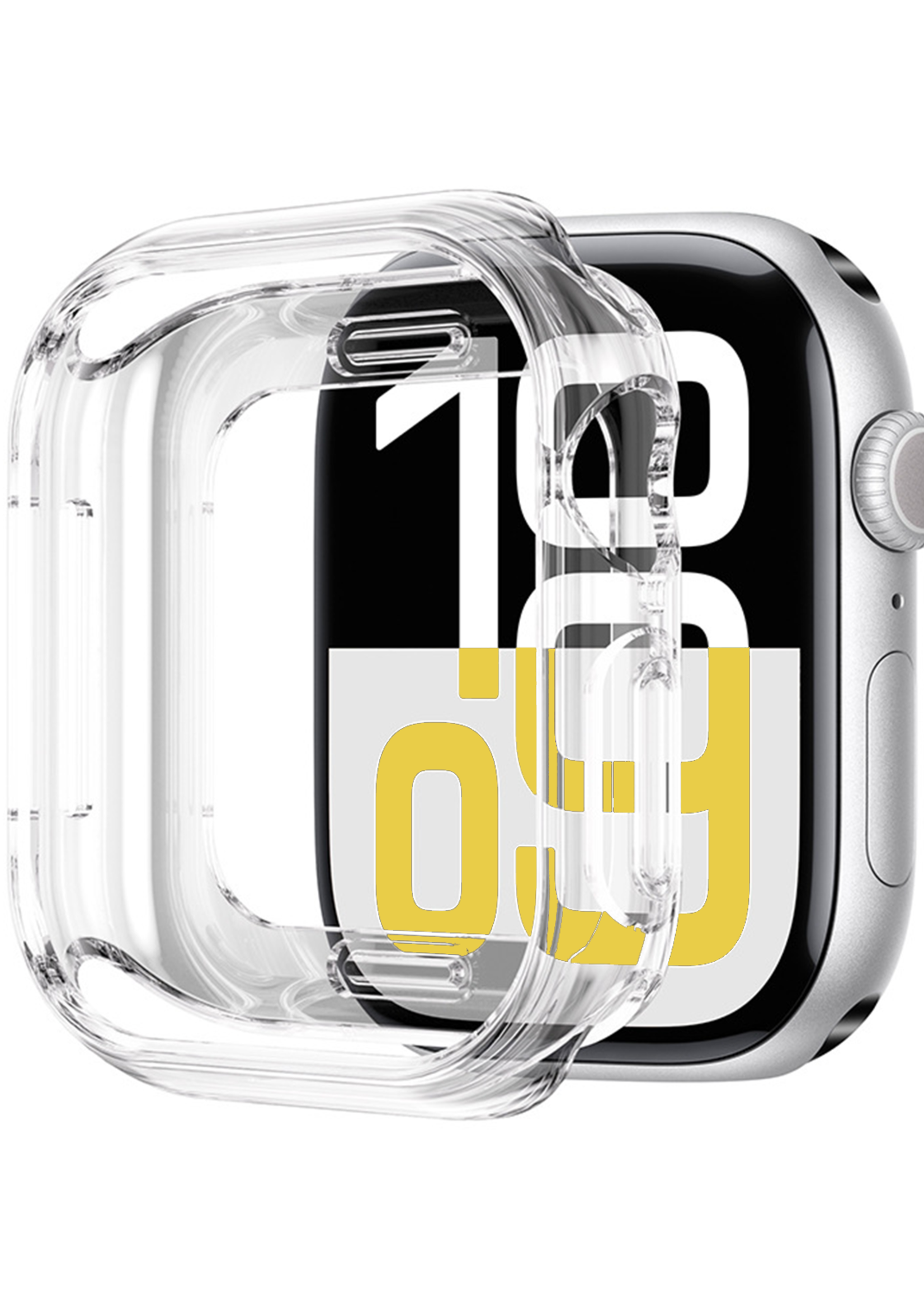 LUQ LUQ Apple Watch Series 9 Hoesje Siliconen Transparant - 45 mm