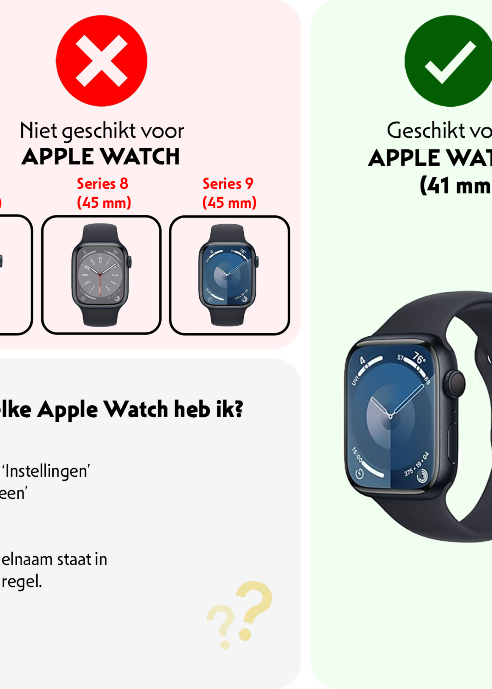 LUQ LUQ Apple Watch Series 9 Hoesje Siliconen Transparant - 41 mm - 2 PACK
