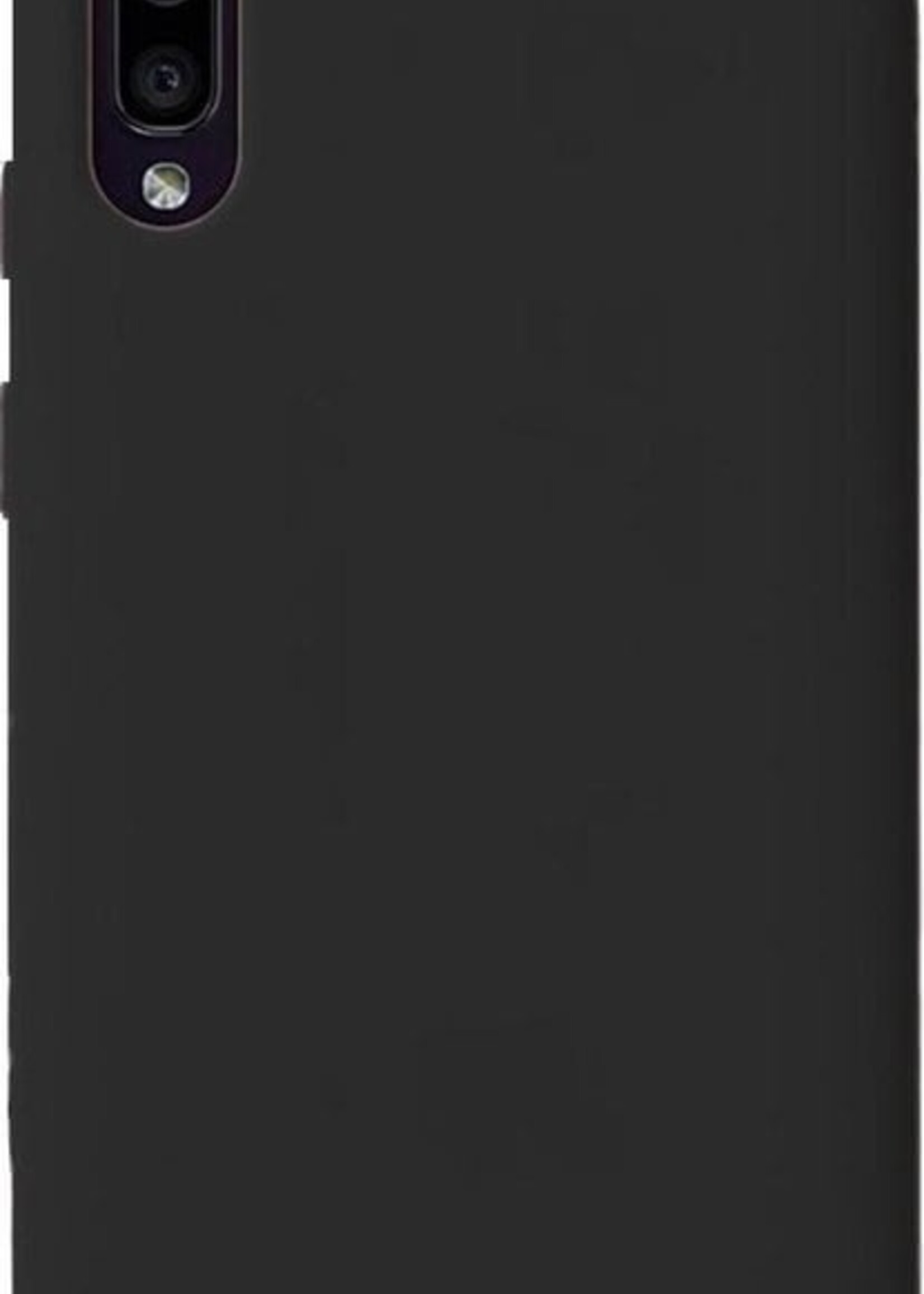 LUQ LUQ Samsung Galaxy A50 Siliconen Hoesje Cover Zwart Met 1x Screenprotector