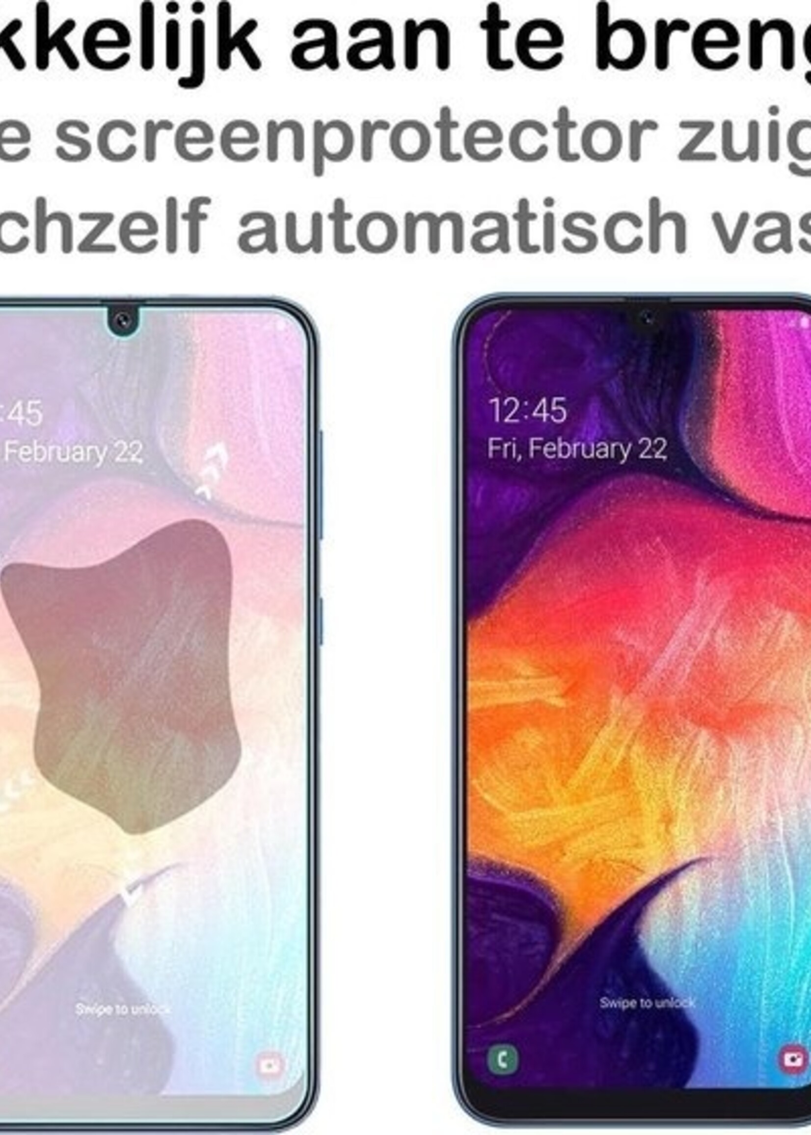 LUQ LUQ Samsung Galaxy A50 Siliconen Hoesje Cover Roze Met 1x Screenprotector