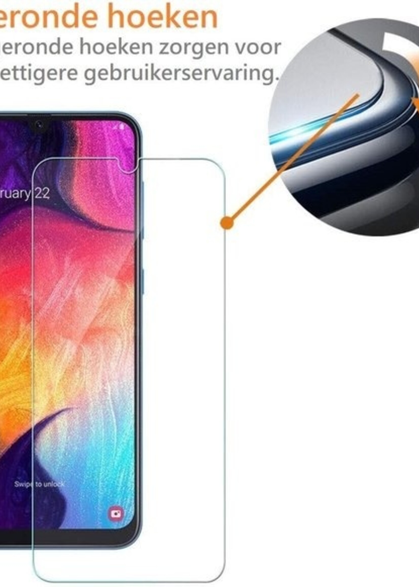 LUQ LUQ Samsung Galaxy A50 Siliconen Hoesje Cover Zwart Met 2x Screenprotector
