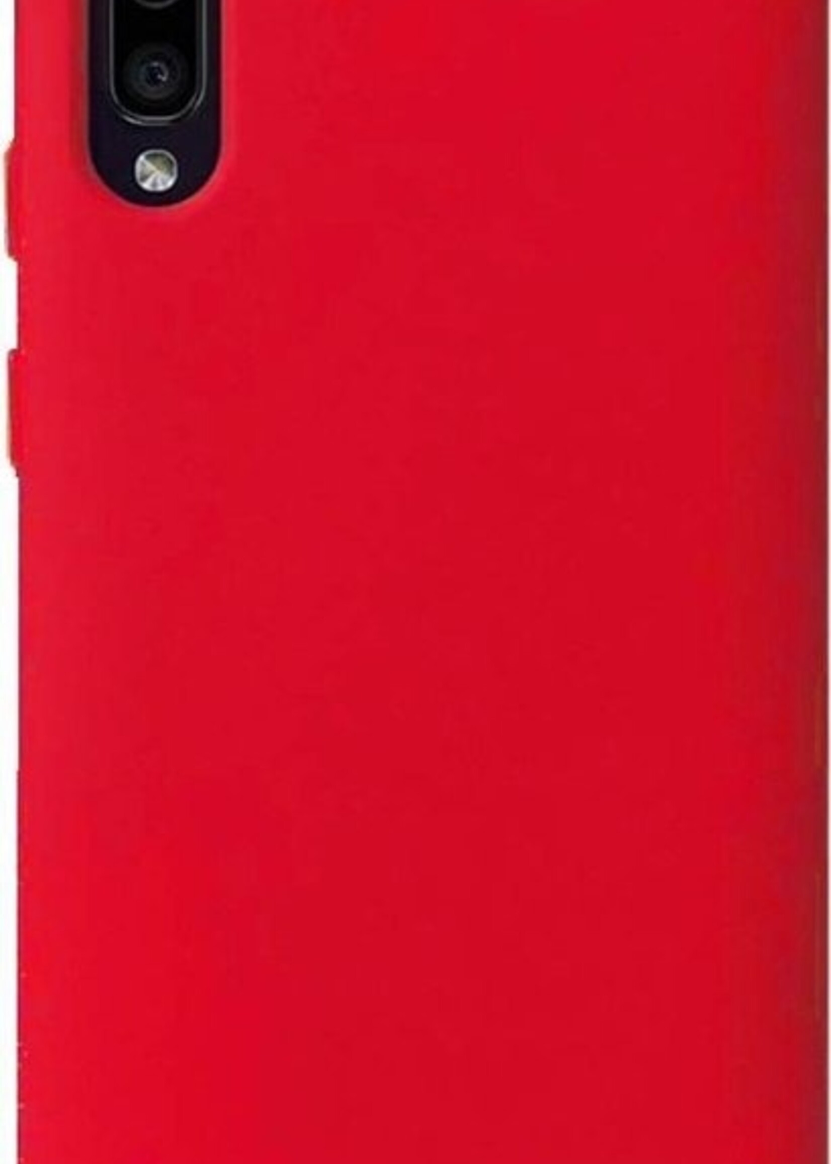 LUQ LUQ Samsung Galaxy A50 Siliconen Hoesje Cover Rood Met 2x Screenprotector
