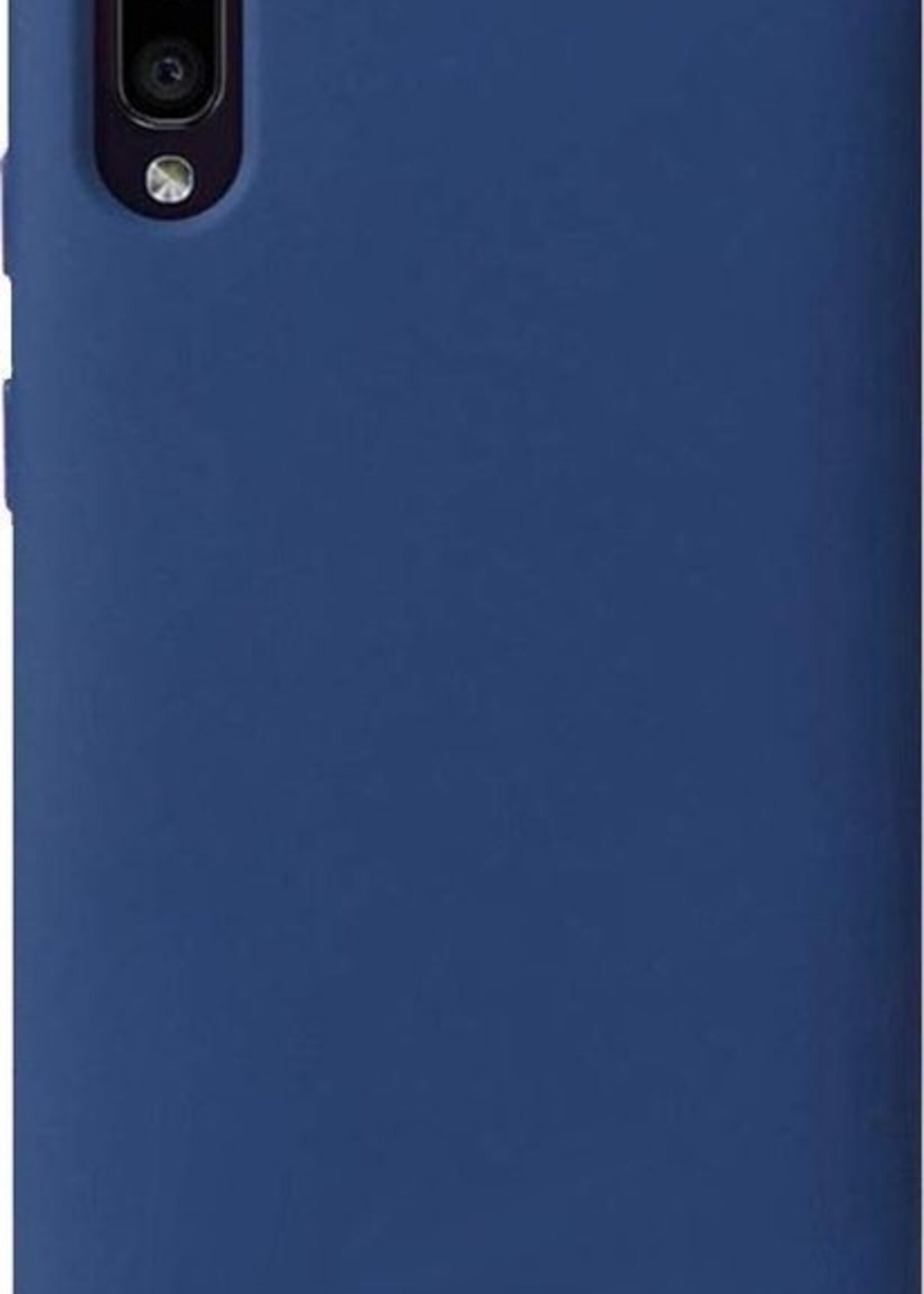 LUQ LUQ Samsung Galaxy A50 Siliconen Hoesje Cover Donker Blauw Met 2x Screenprotector