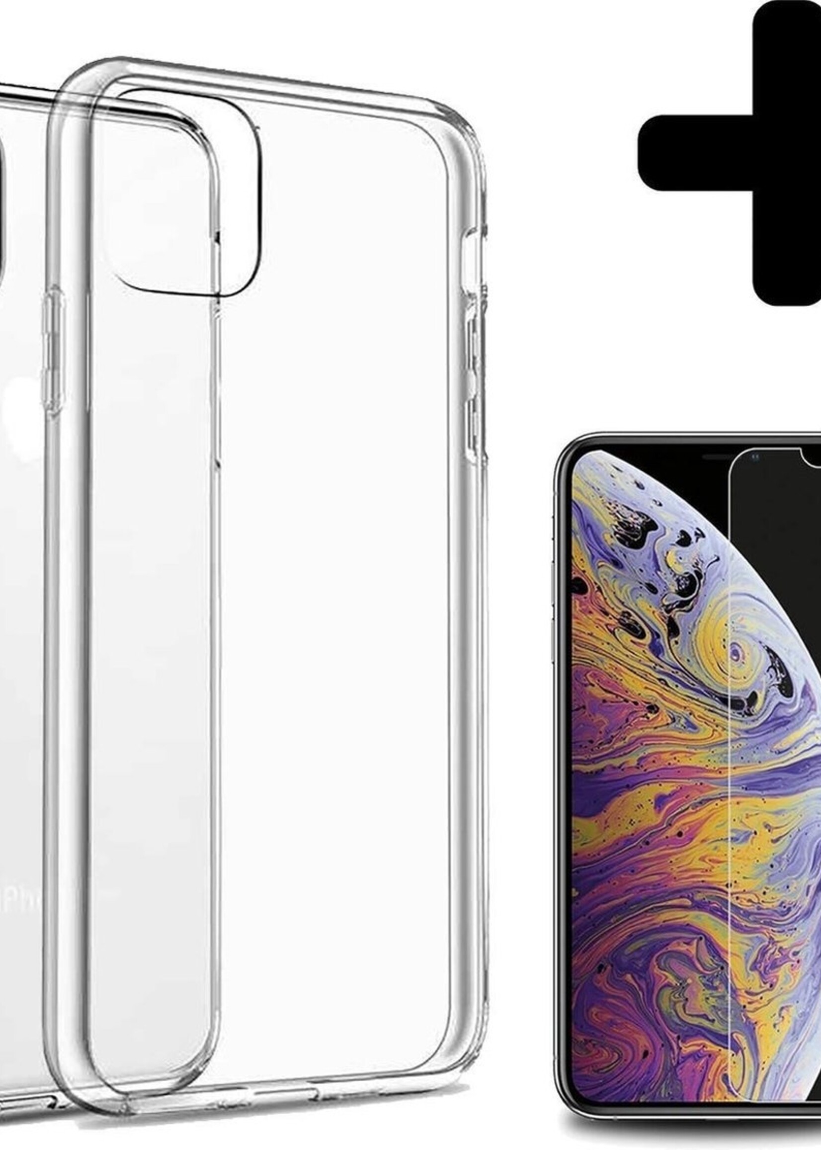 LUQ LUQ iPhone 11 Pro Max Hoesje Siliconen Cover Case En Screenprotector Gehard