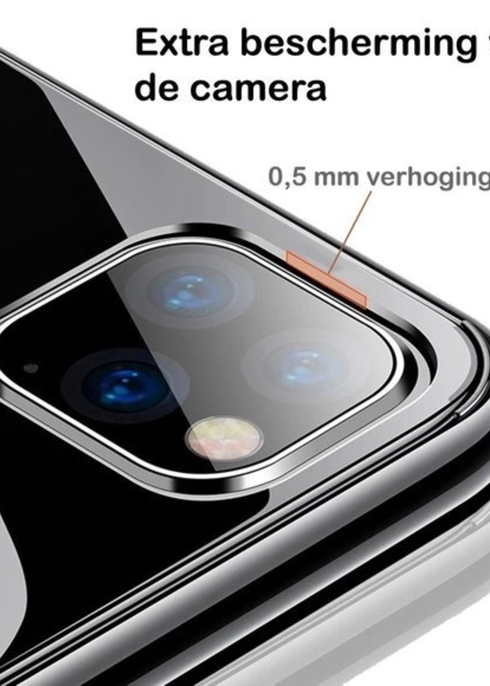 LUQ LUQ iPhone 11 Pro Max Hoesje Siliconen Cover Case En Screenprotector Gehard