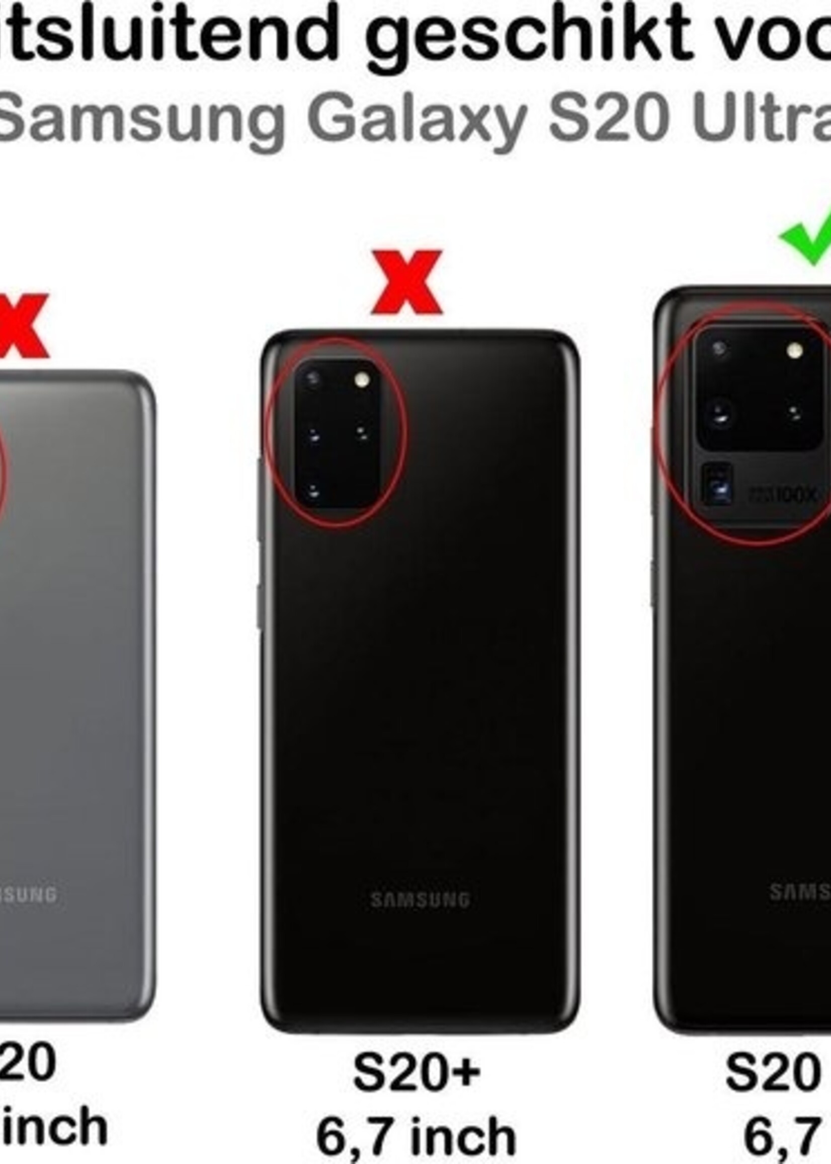 LUQ LUQ Samsung Galaxy S20 Ultra hoesje transparant met screenprotector