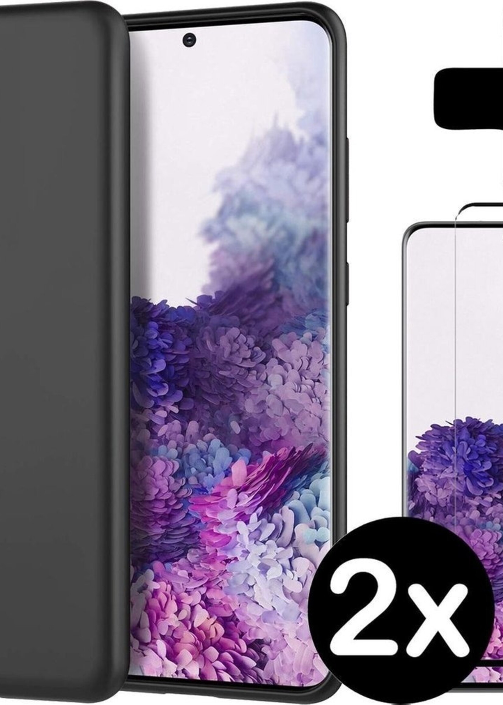 LUQ LUQ Samsung Galaxy S20 Plus hoesje zwart met 2x screenprotector