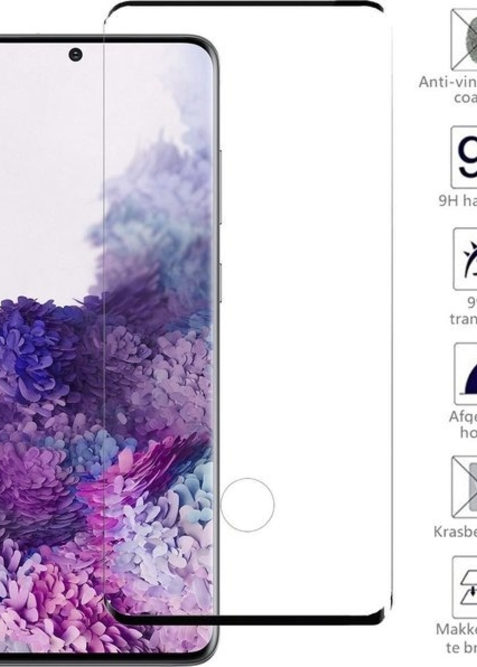 LUQ LUQ Samsung Galaxy S20 Plus hoesje zwart met 2x screenprotector