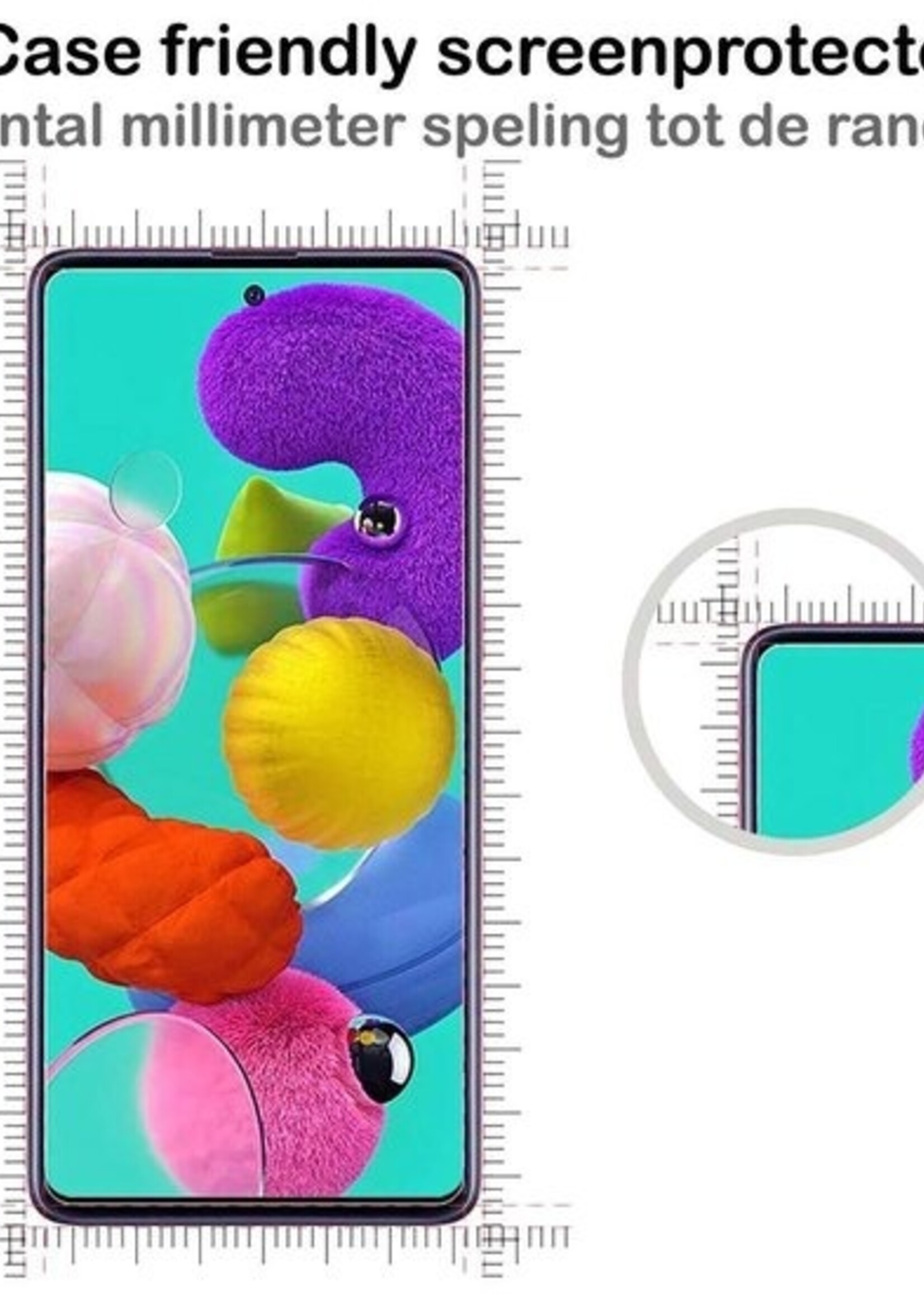 LUQ LUQ Samsung Galaxy A51 hoesje siliconen zwart Met screenprotector