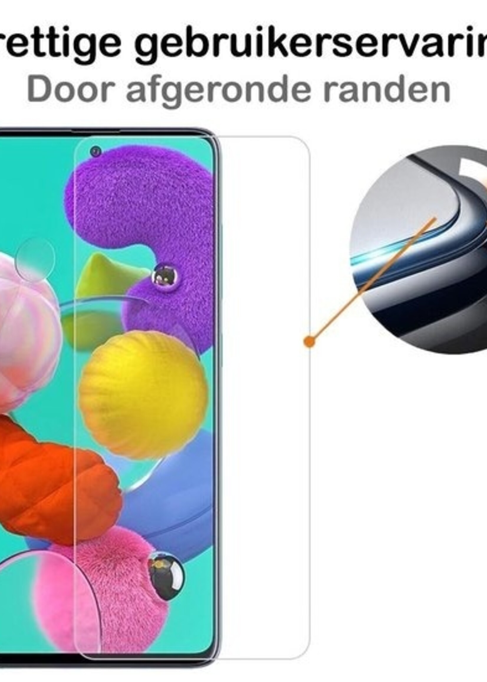 LUQ LUQ Samsung Galaxy A51 hoesje siliconen zwart Met screenprotector