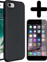 LUQ LUQ iPhone SE 2020 hoesje siliconen met screenprotector - Zwart