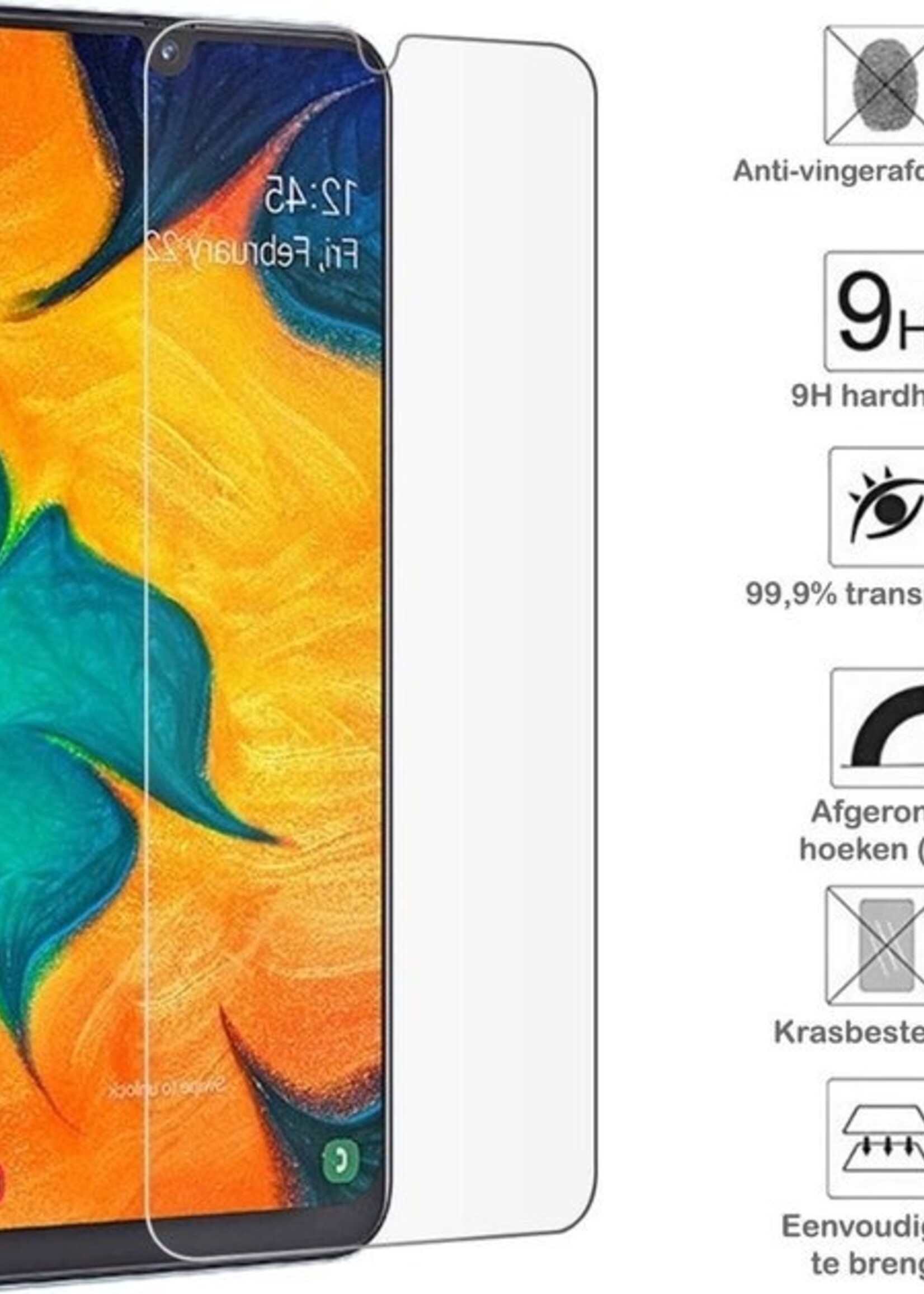 LUQ LUQ Samsung Galaxy A30 hoesje met 2x screenprotector