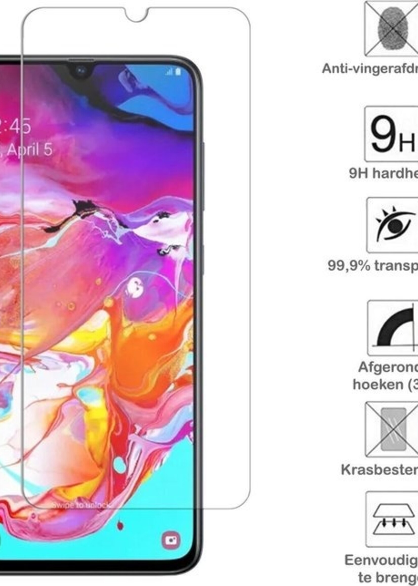 LUQ LUQ Samsung Galaxy A70 hoesje met screenprotector