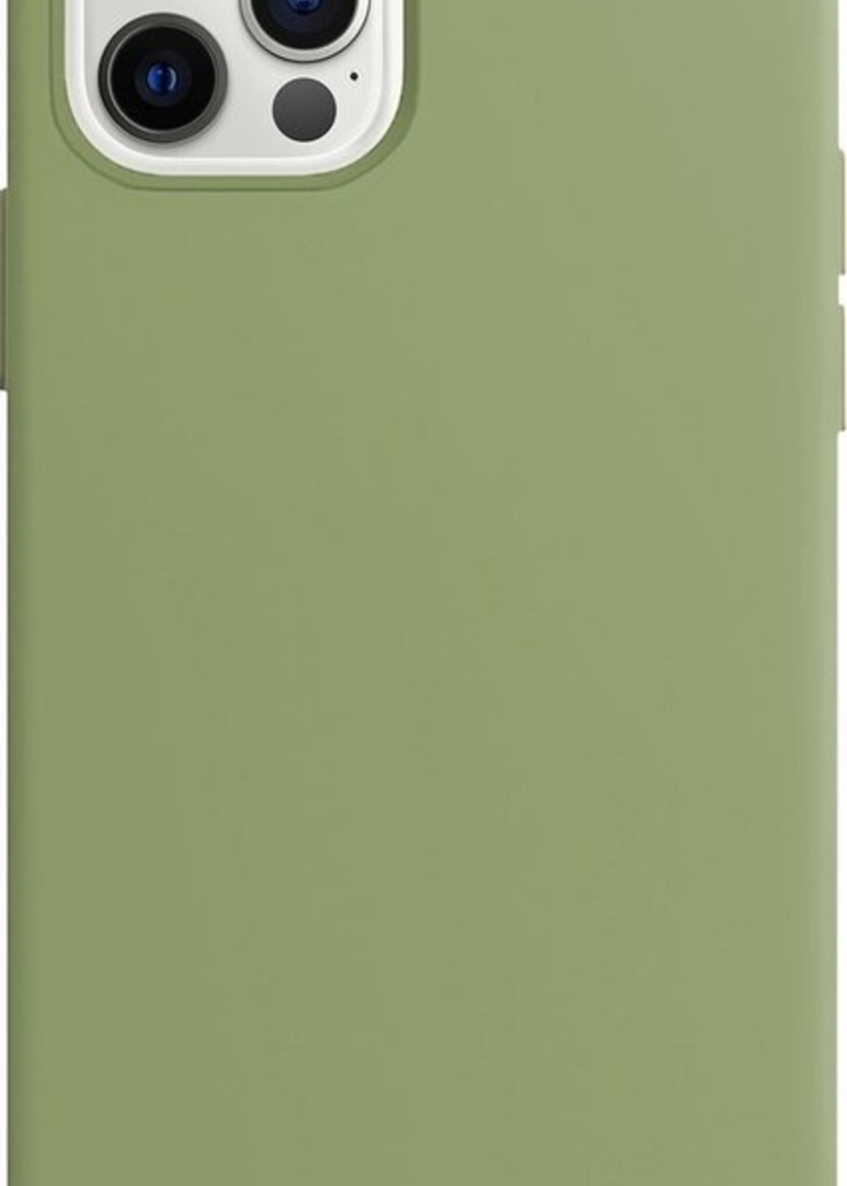 LUQ LUQ iPhone 12 Pro Hoesje Siliconen Groen En Screenprotector Full Cover