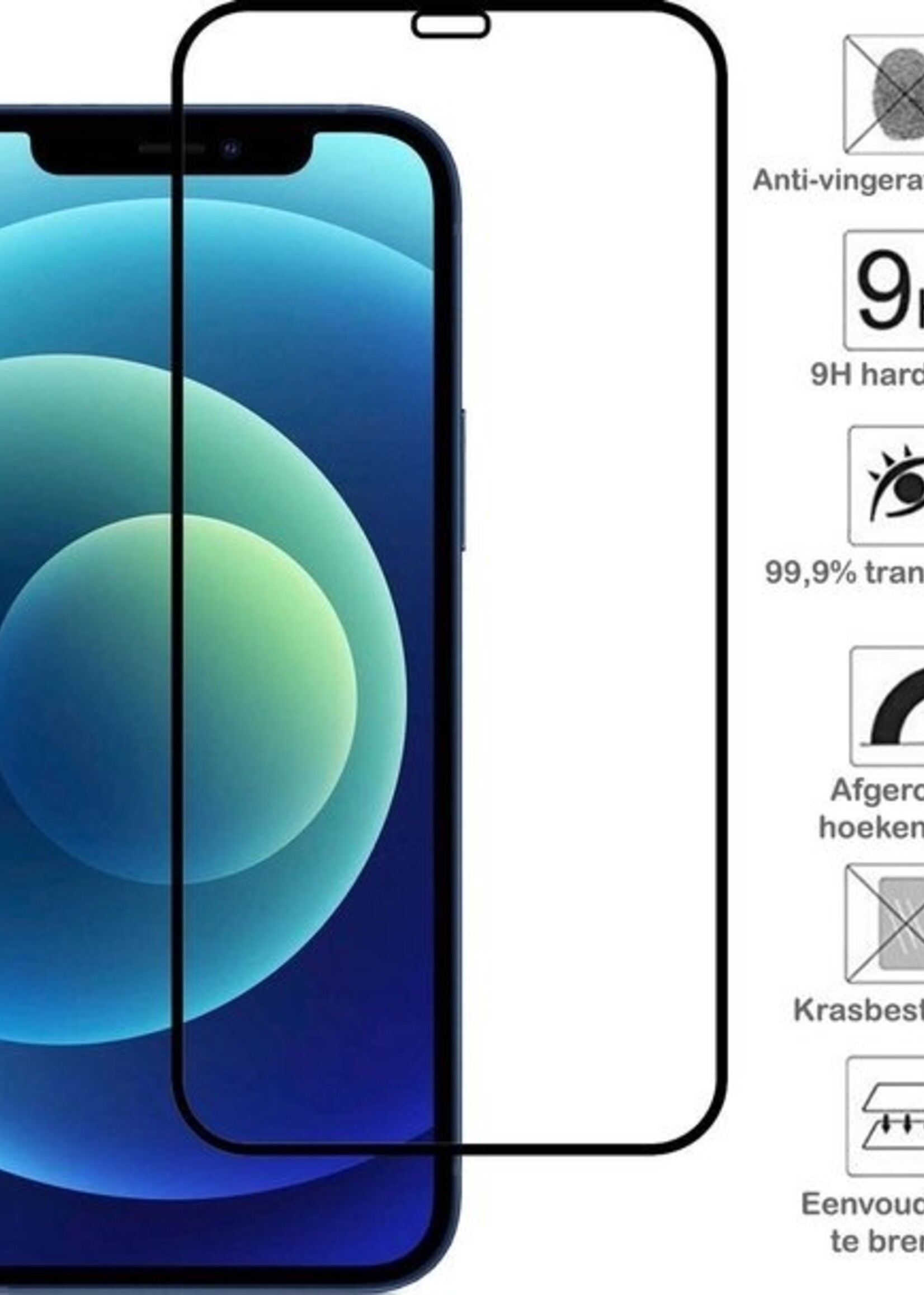 LUQ LUQ iPhone 12 Hoesje Siliconen Transparant En 2x Screenprotector Full Cover