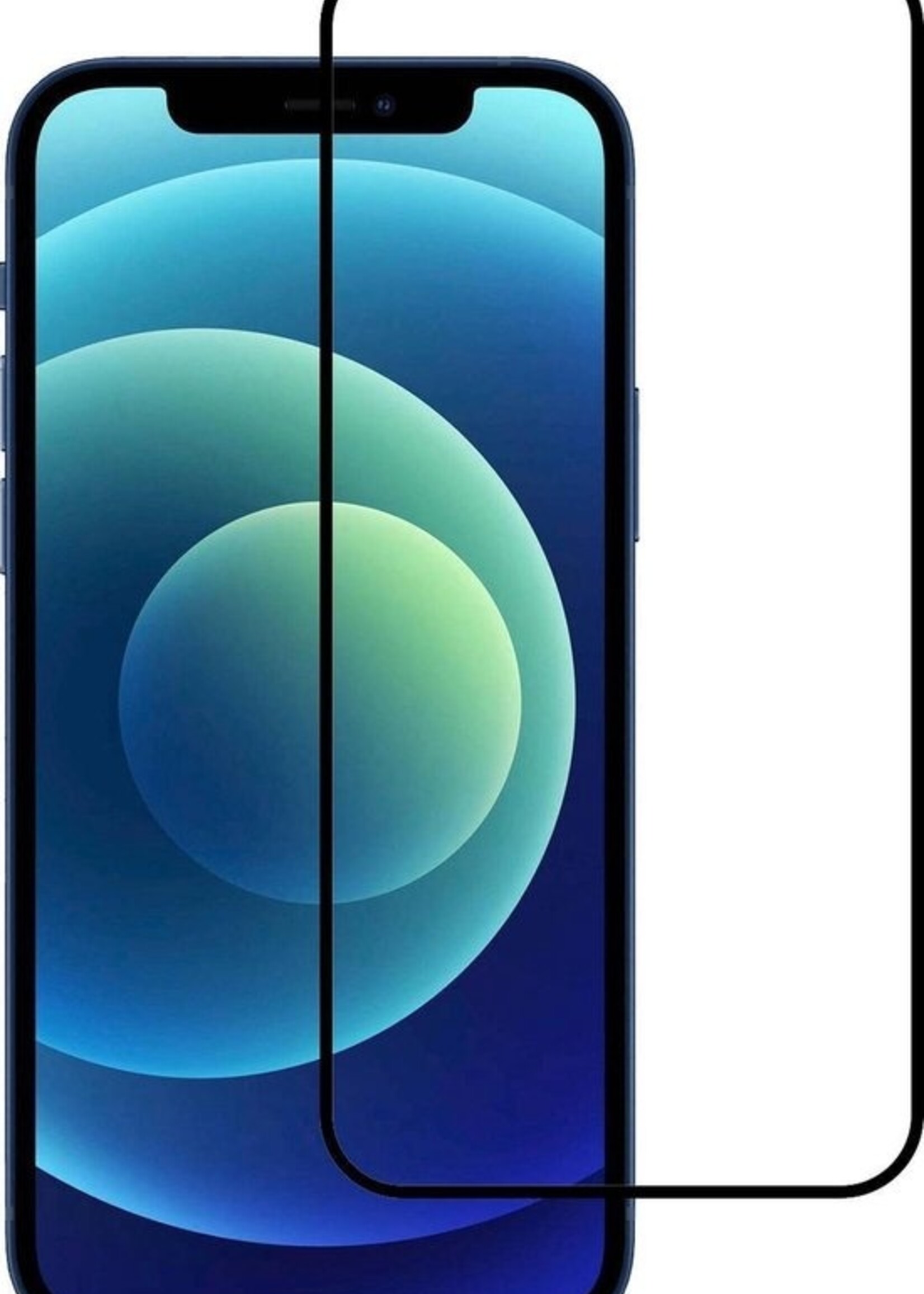 LUQ LUQ iPhone 12 Pro Hoesje Siliconen Donkerblauw En 2x Screenprotector Full Cover