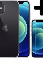 LUQ LUQ iPhone 12 Hoesje Siliconen Transparant En Screenprotector