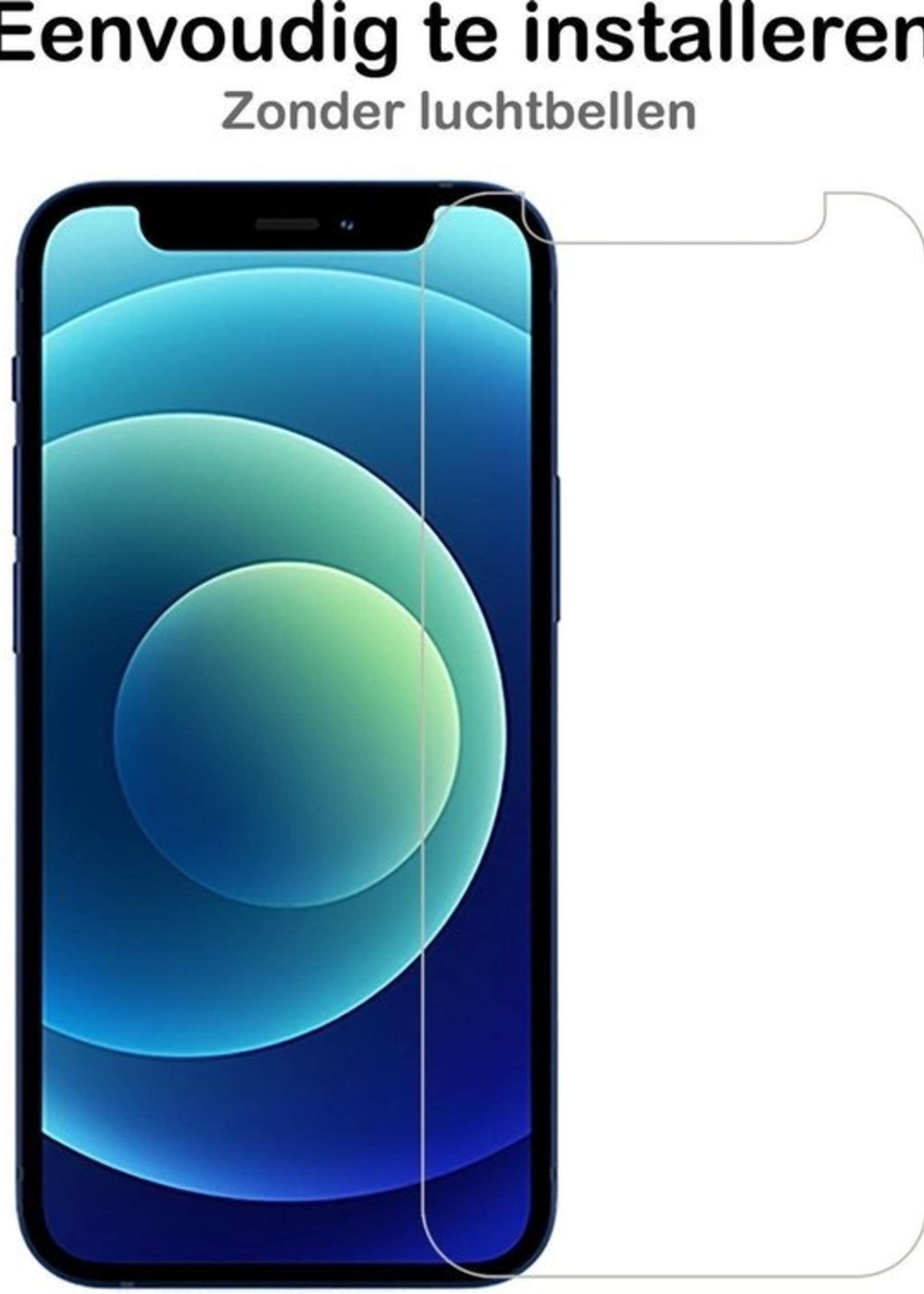 LUQ LUQ iPhone 12 Hoesje Siliconen Wit En 2x Screenprotector