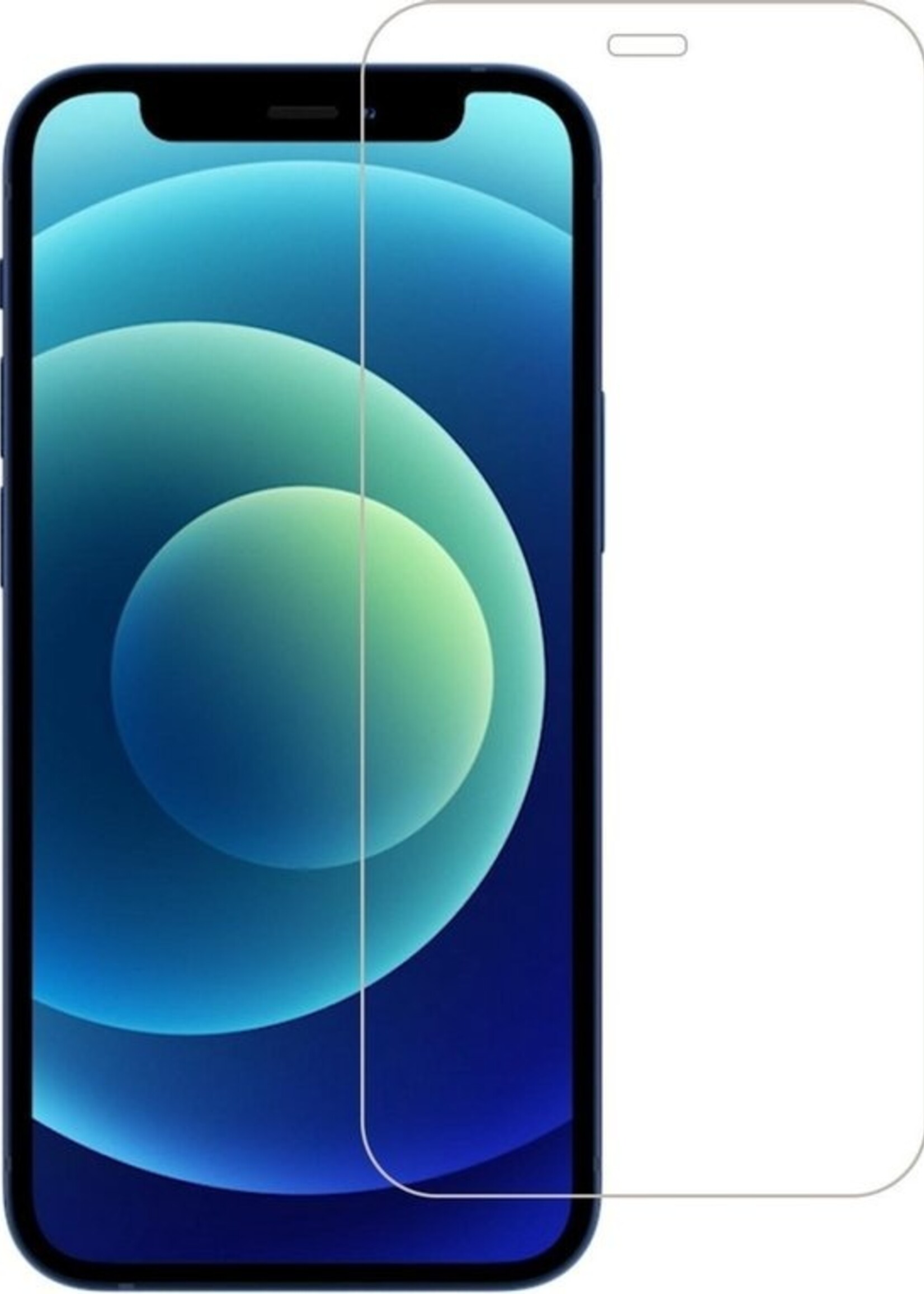 LUQ LUQ iPhone 12 Hoesje Siliconen Zwart En Screenprotector met dichte notch