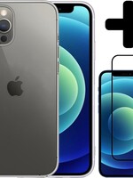 LUQ LUQ iPhone 12 Pro Max Hoesje Siliconen Transparant En Screenprotector Full Cover