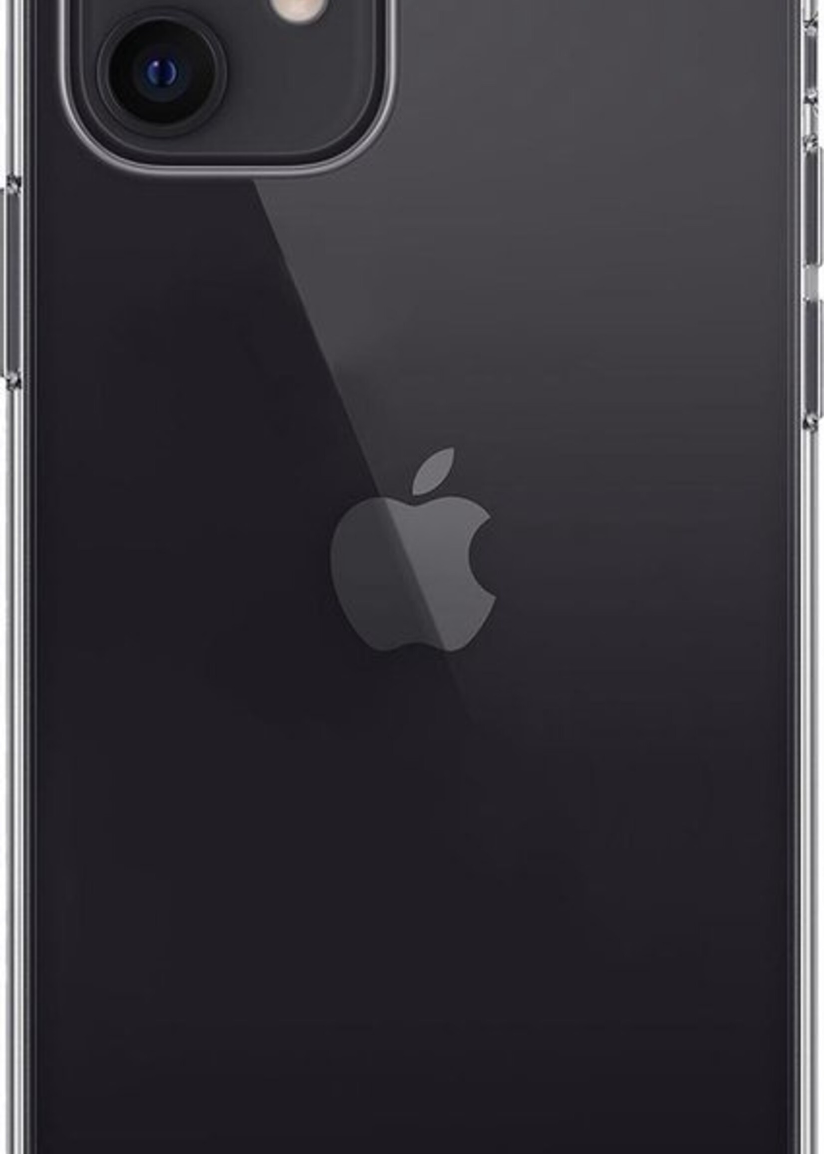 LUQ LUQ iPhone 12 Mini Hoesje Siliconen Transparant En 2x Screenprotector Full Cover