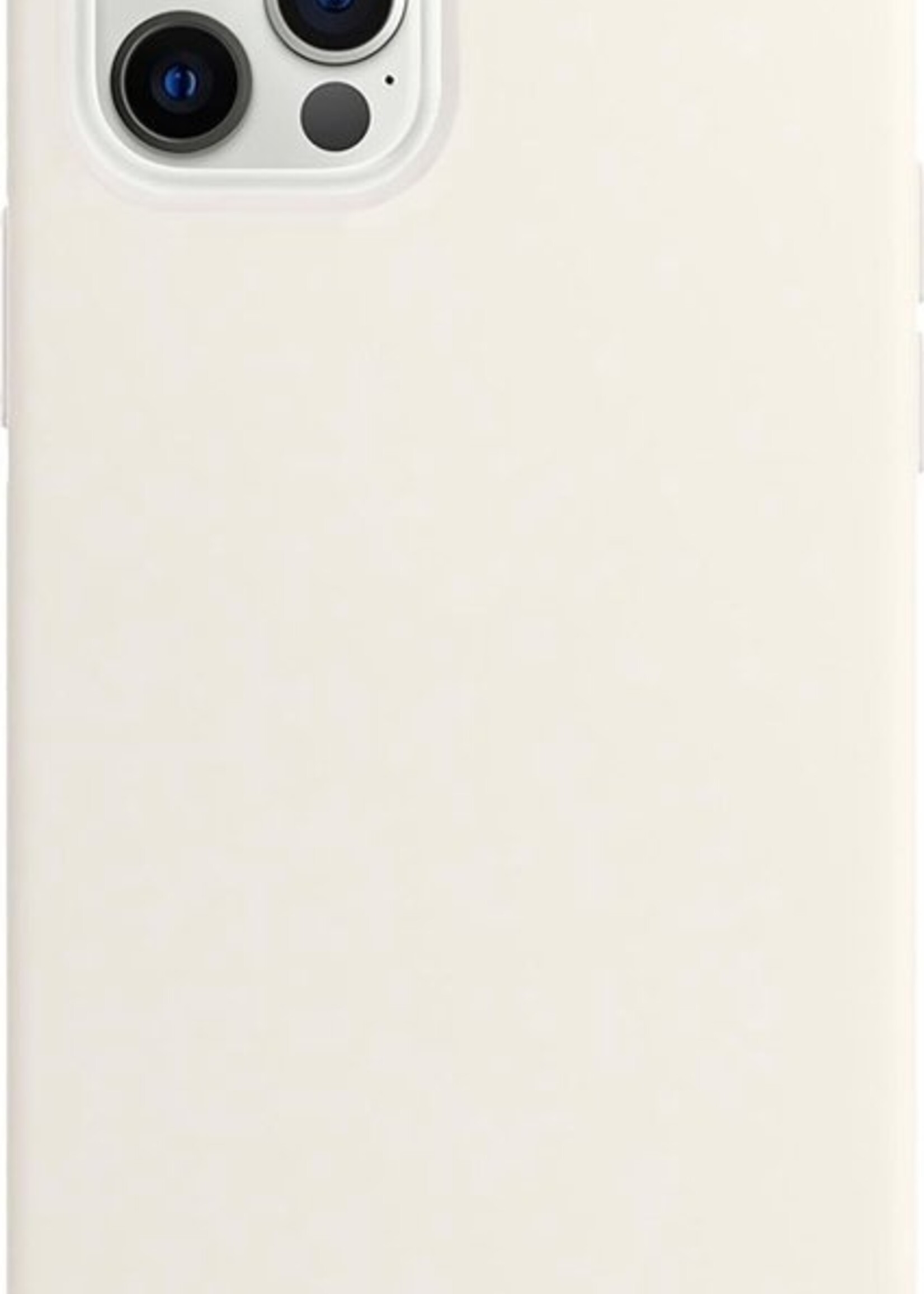 LUQ LUQ iPhone 12 Pro Max Hoesje Siliconen Wit En 2x Screenprotector Full Cover