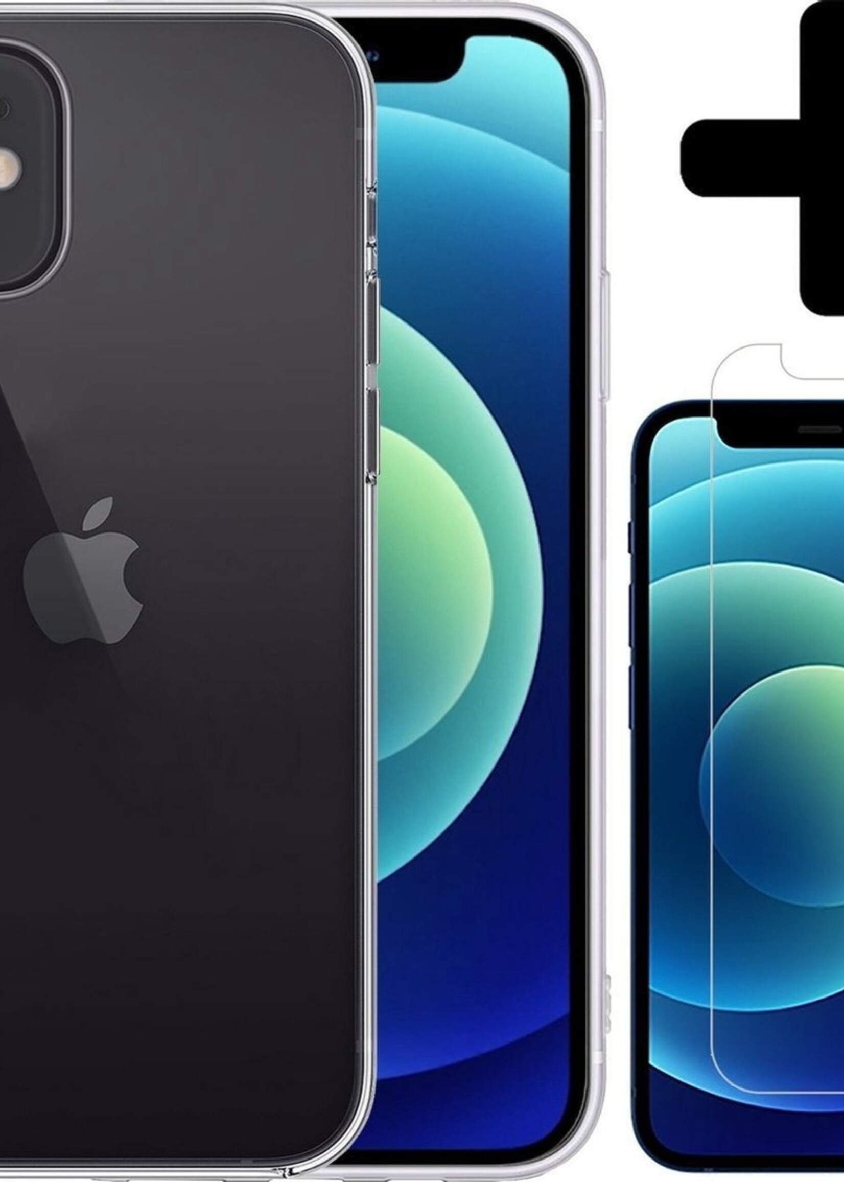 LUQ LUQ iPhone 12 Mini Hoesje Siliconen Transparant En Screenprotector