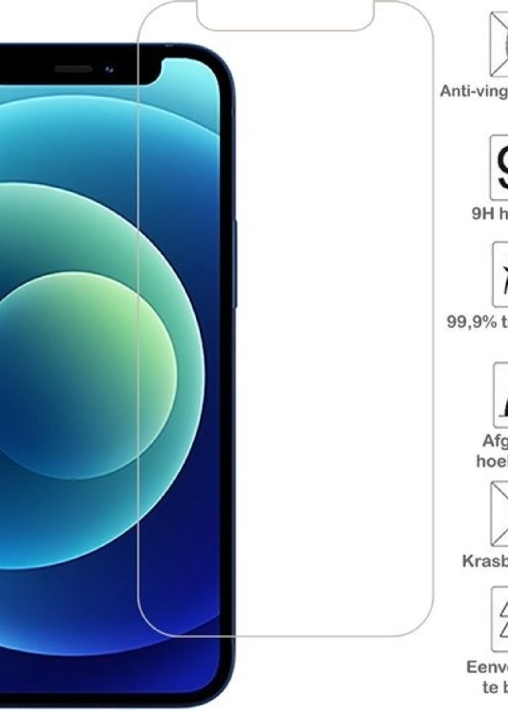 LUQ LUQ iPhone 12 Pro Max Hoesje Siliconen Donkerblauw En Screenprotector