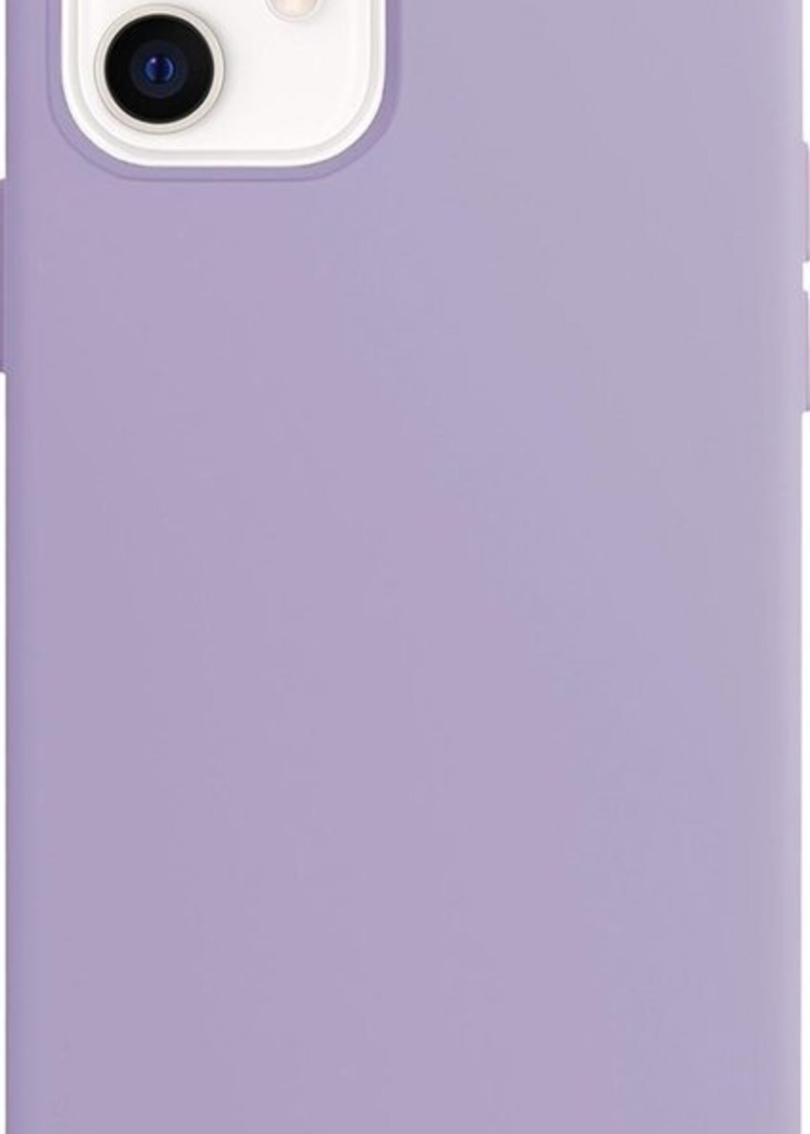 LUQ LUQ iPhone 12 Mini Hoesje Siliconen Lila En Screenprotector met dichte notch