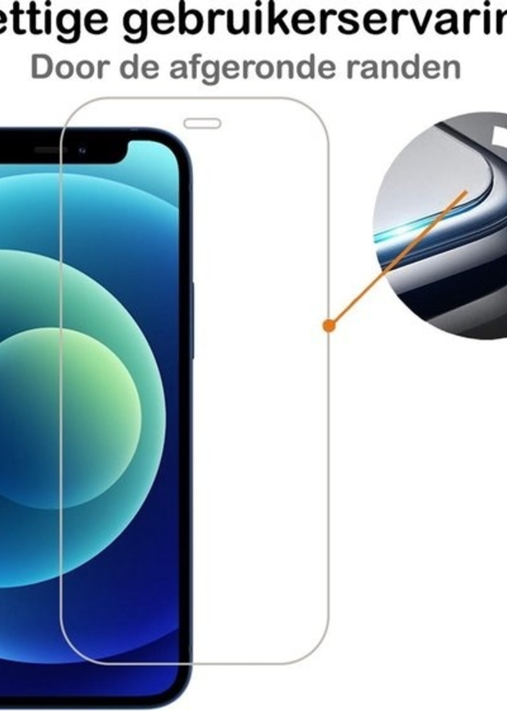LUQ LUQ iPhone 12 Pro Max Hoesje Siliconen Zwart En Screenprotector met dichte notch