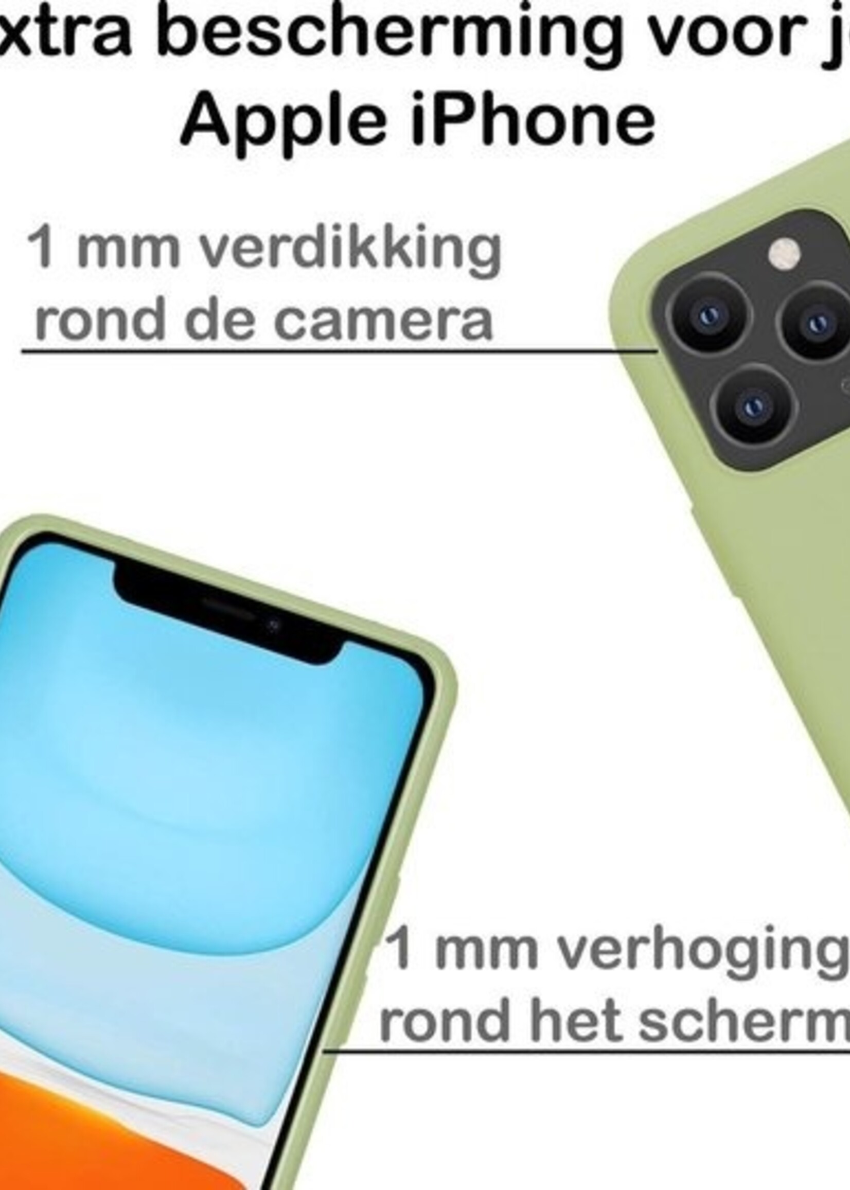 LUQ LUQ iPhone 11 Pro Max Hoesje Siliconen Case Met Screenprotector - Groen