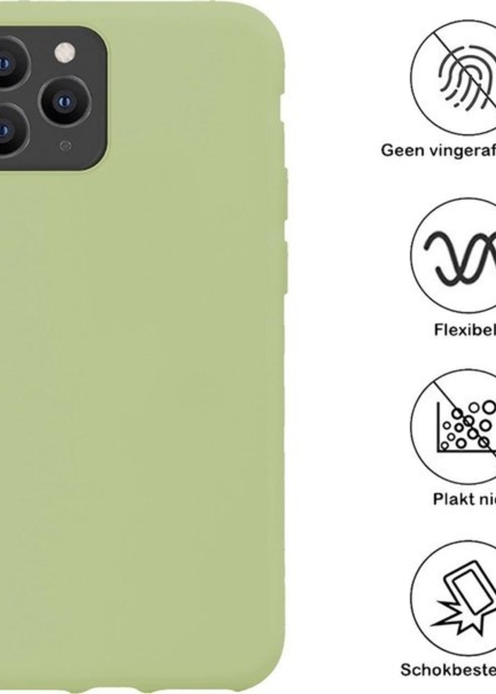 LUQ LUQ iPhone 11 Pro Max Hoesje Siliconen Case Met Screenprotector - Groen