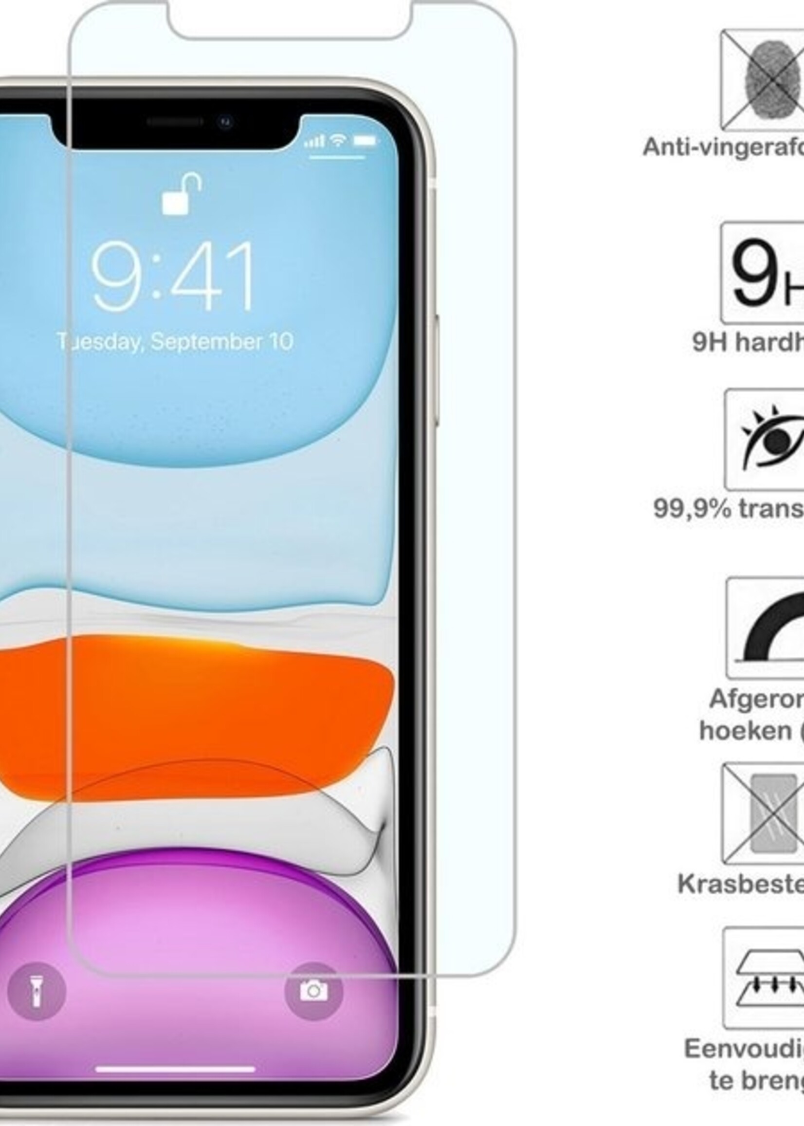 LUQ LUQ iPhone 11 Hoesje Siliconen Case Met 2x Screenprotector - Lila