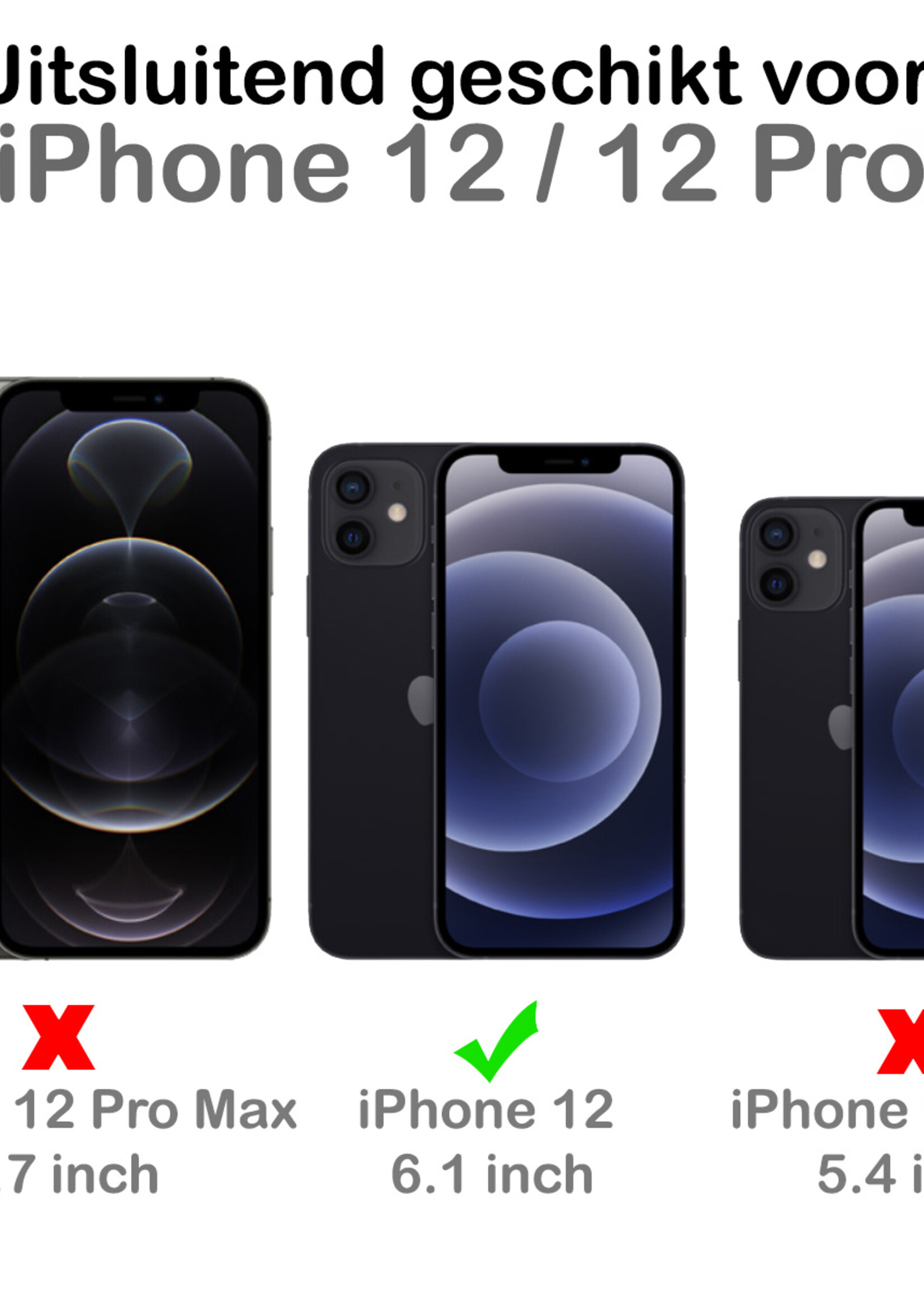 LUQ LUQ iPhone 12 Pro Hoesje Siliconen Roze En Screenprotector