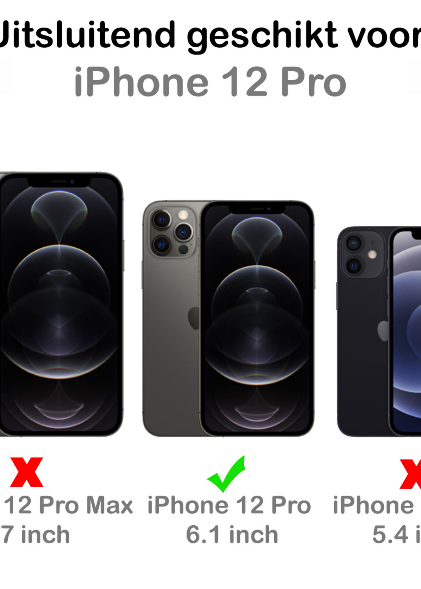 LUQ LUQ iPhone 12 Pro Hoesje Siliconen Lila En Screenprotector met dichte notch