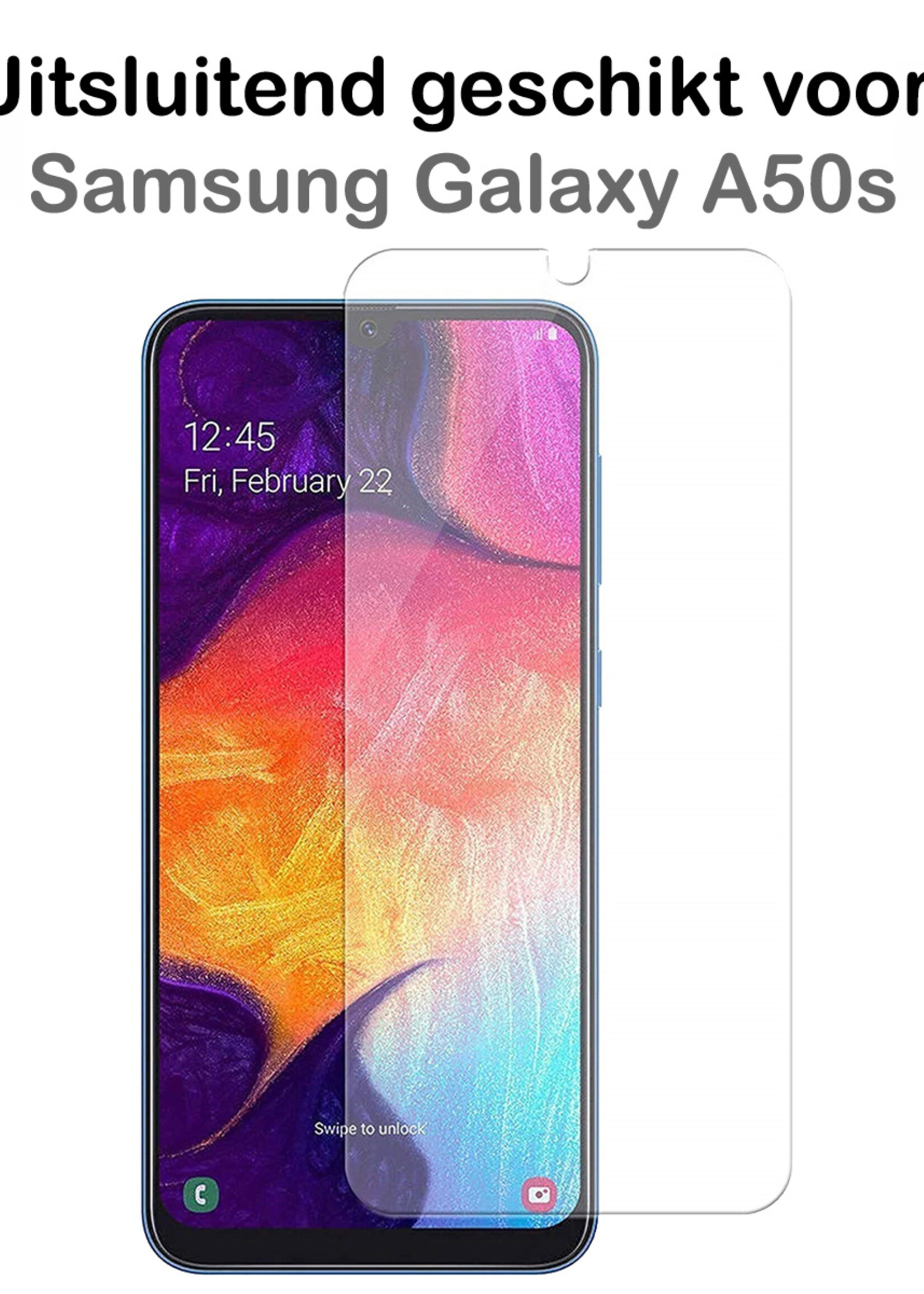 LUQ LUQ Samsung Galaxy A50 Siliconen Hoesje Cover Roze Met 2x Screenprotector