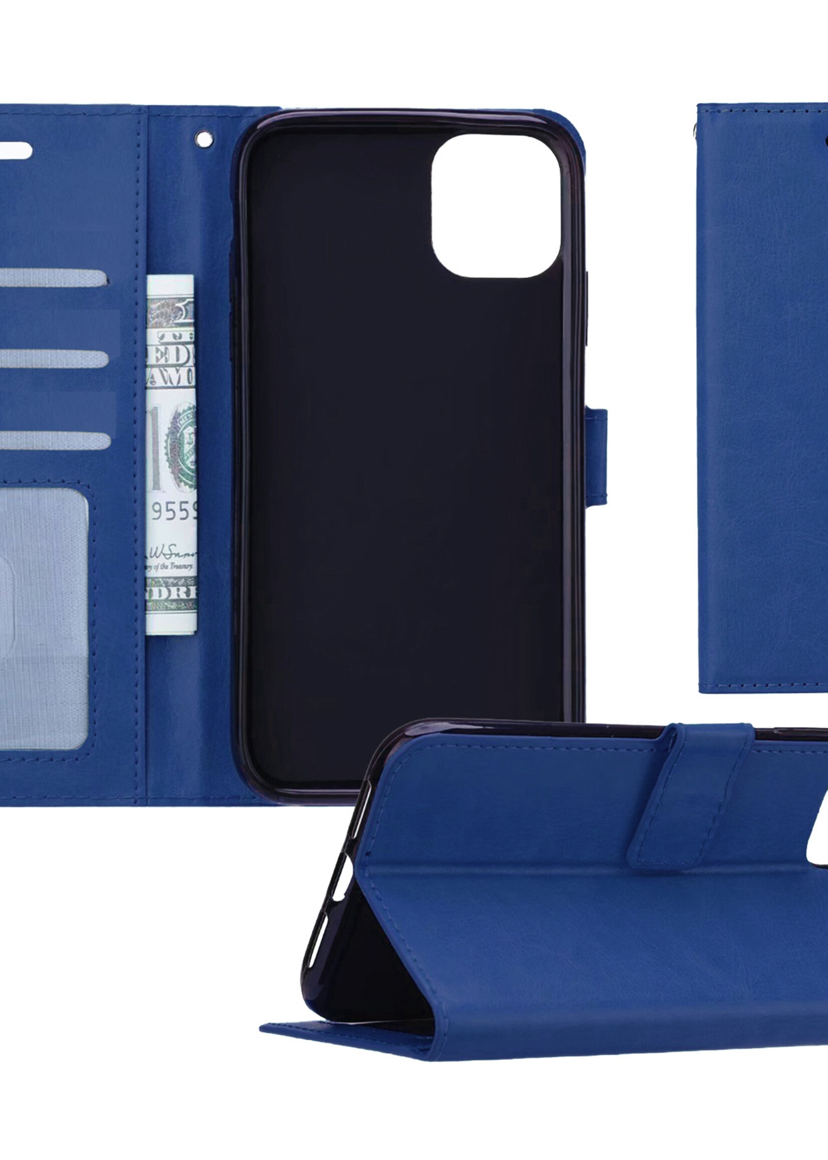 LUQ LUQ iPhone 11 Pro Hoesje Bookcase - Donkerblauw