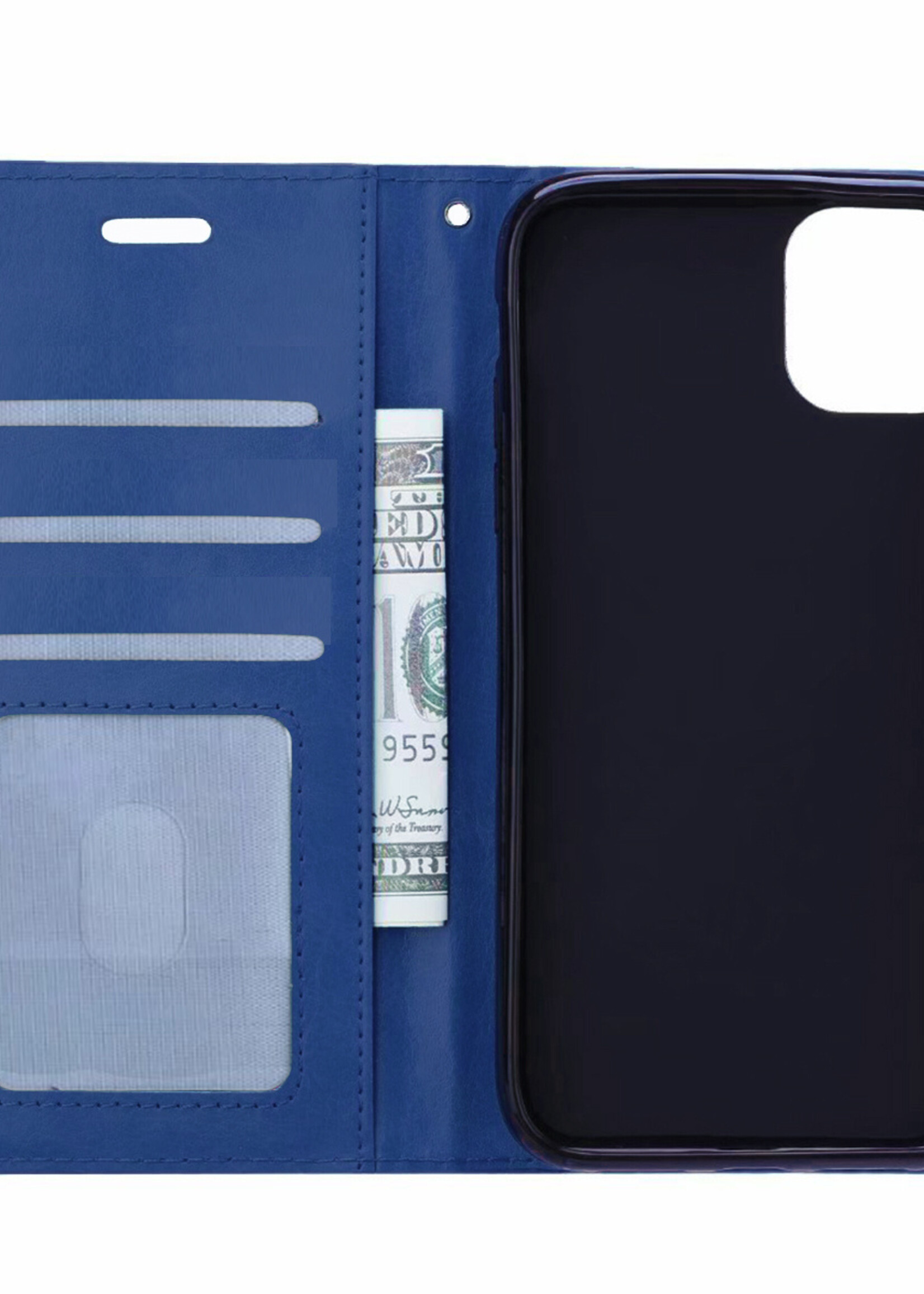 LUQ LUQ iPhone 11 Pro Max Hoesje Bookcase - Donkerblauw