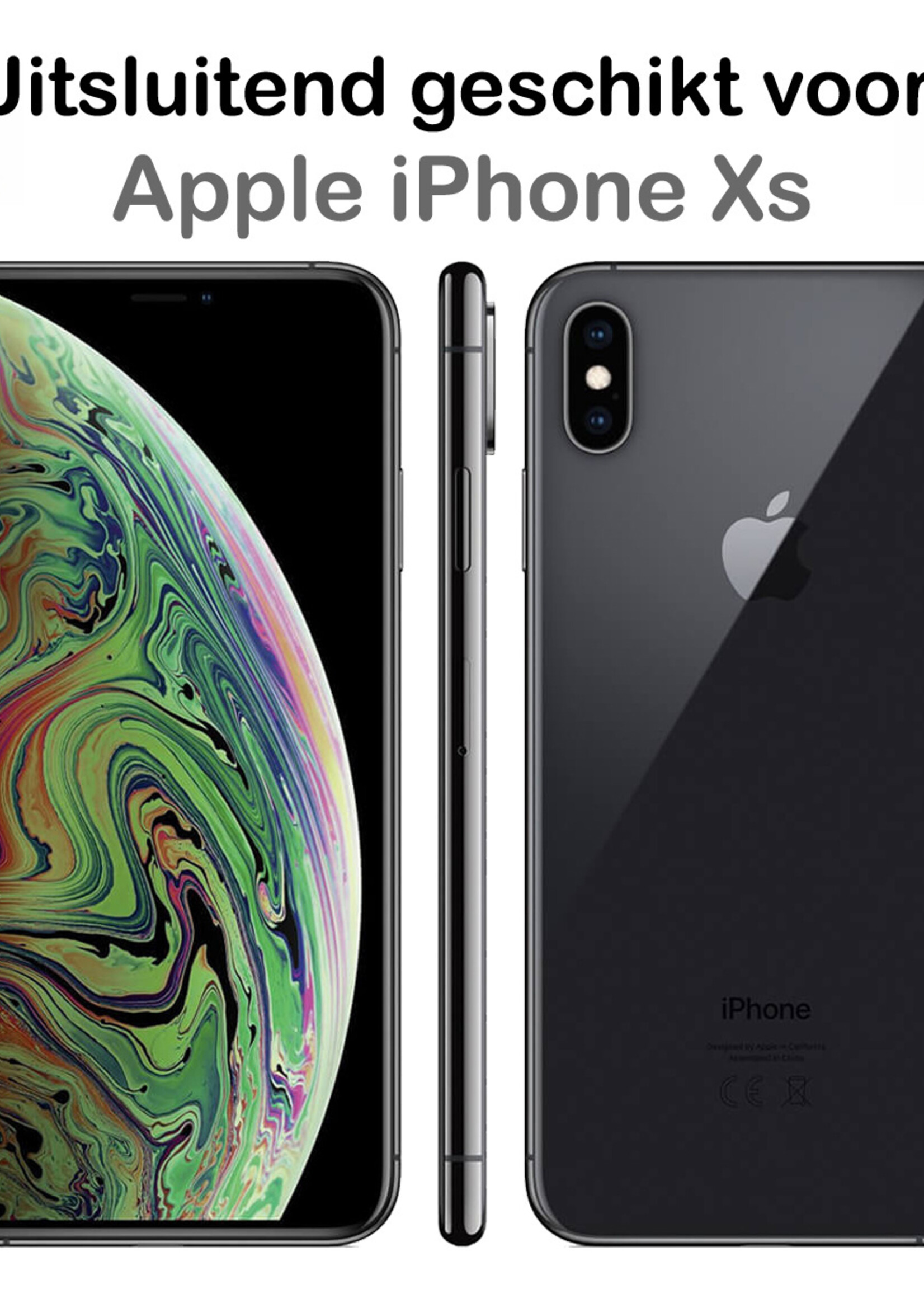 LUQ LUQ iPhone XS Hoesje Bookcase - Donkerblauw