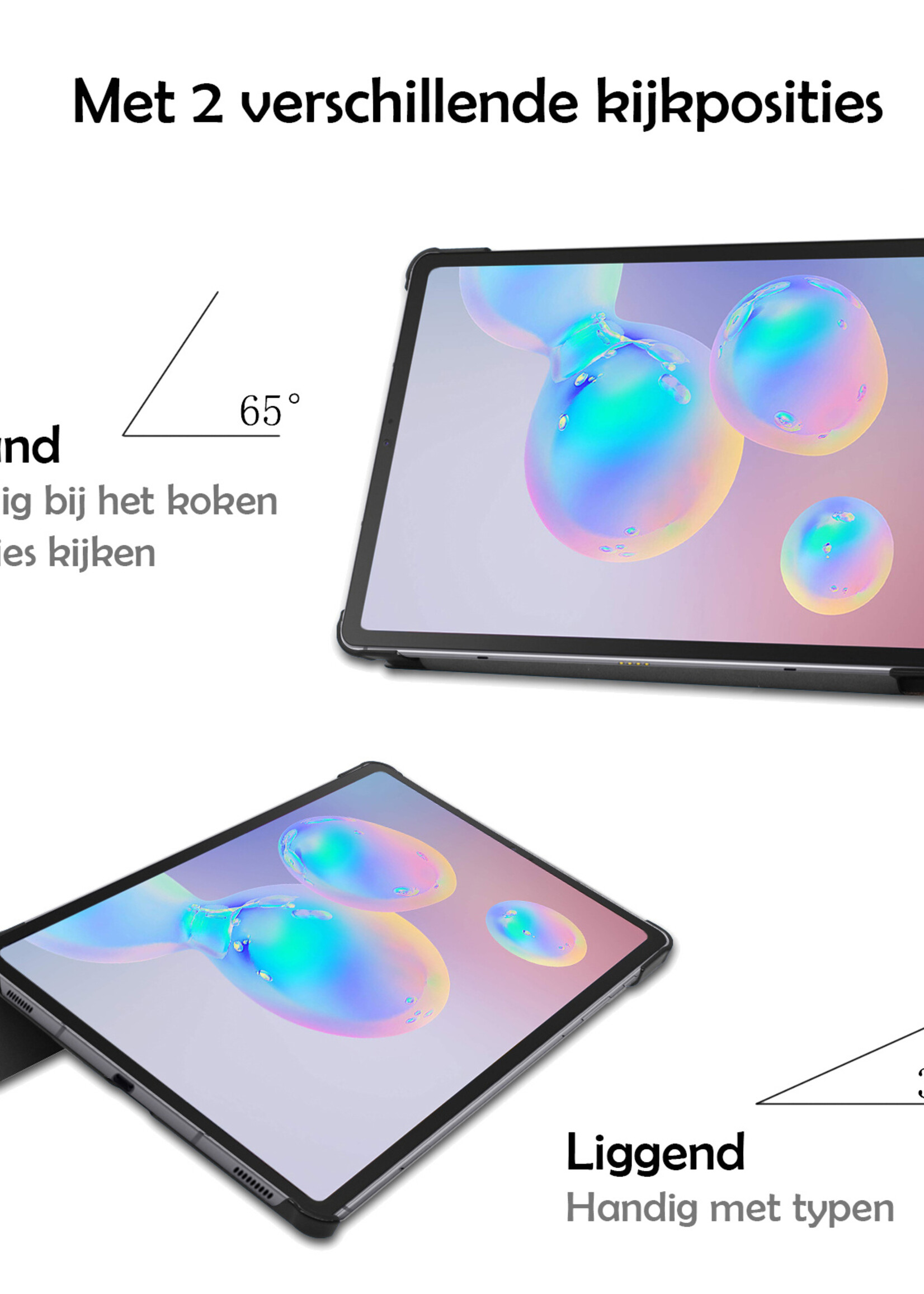 LUQ Hoes Geschikt voor Samsung Galaxy Tab S6 Lite Hoes Luxe Hoesje Book Case - Hoesje Geschikt voor Samsung Tab S6 Lite Hoes Cover - Rosé goud