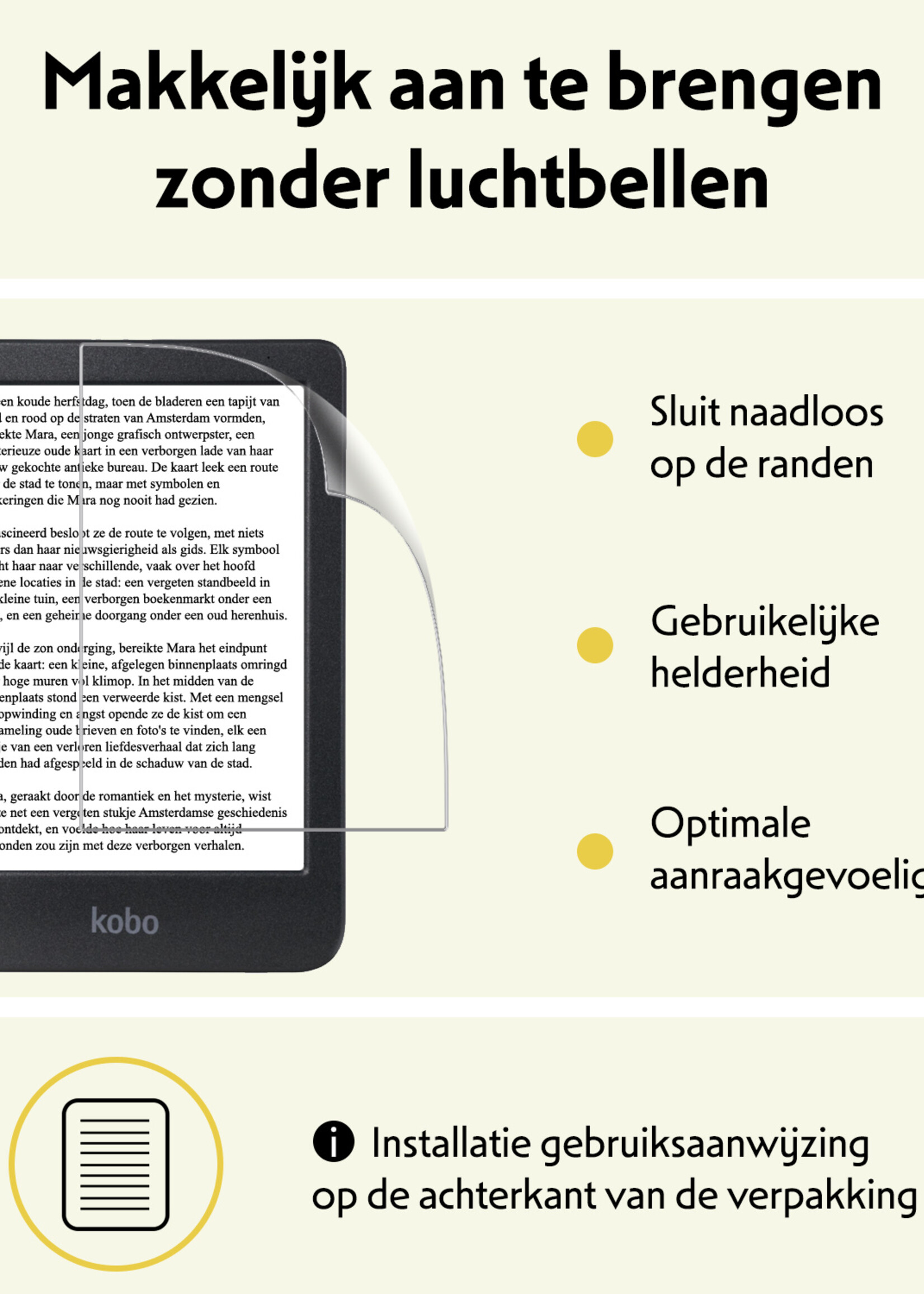 LUQ LUQ Kobo Clara 2E Schermfolie - 3 PACK