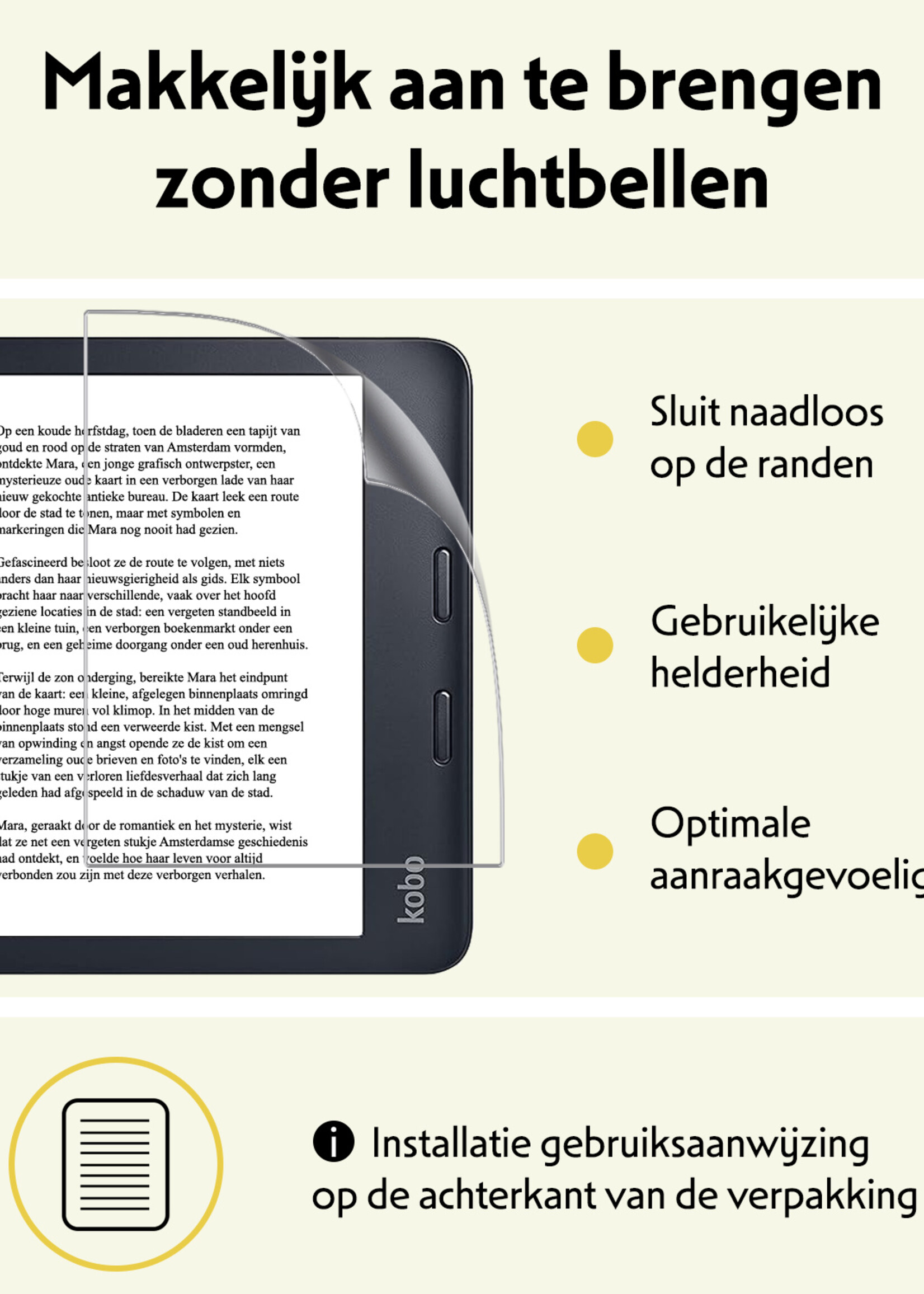 LUQ LUQ Kobo Libra 2 Schermfolie - 3 PACK