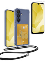 LUQ LUQ Samsung Galaxy A16 Hoesje Pashouder met Koord Met Screenprotector