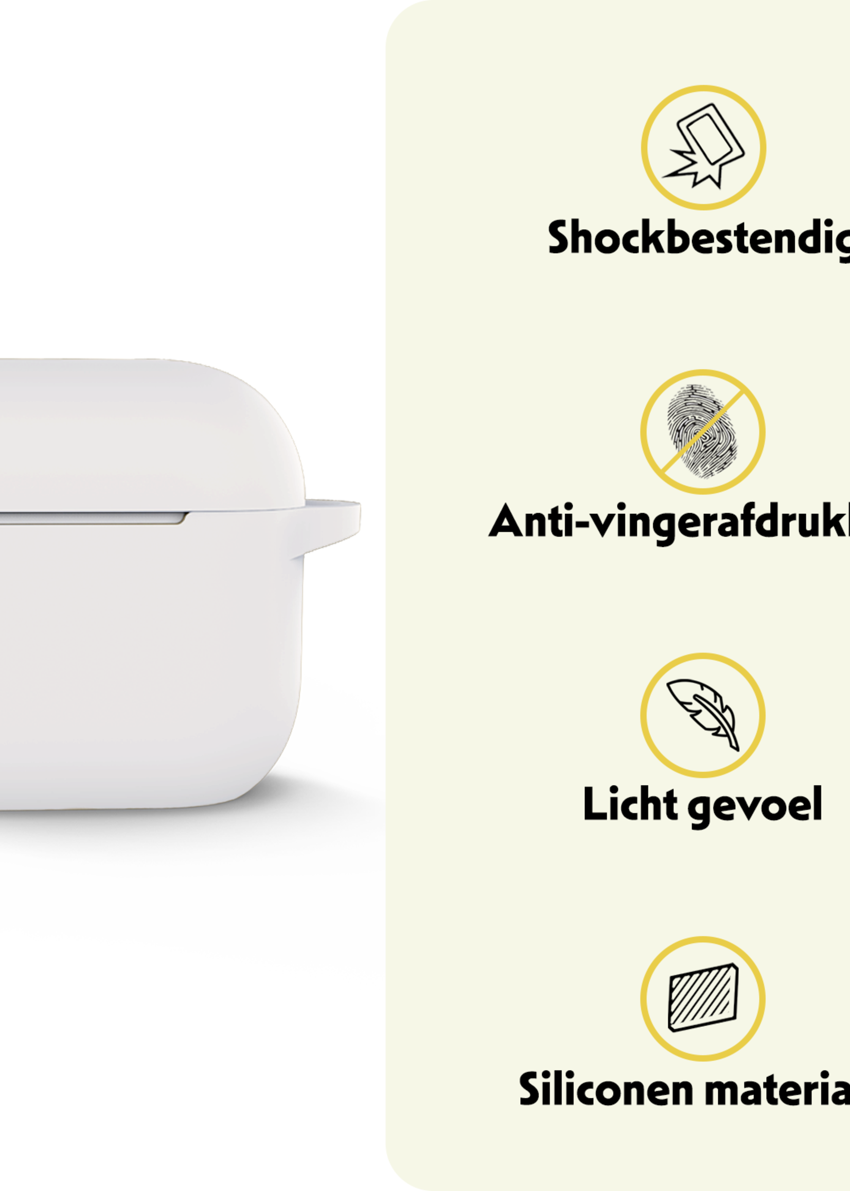 LUQ LUQ Siliconen Hoesje Voor Apple AirPods 4 - Wit