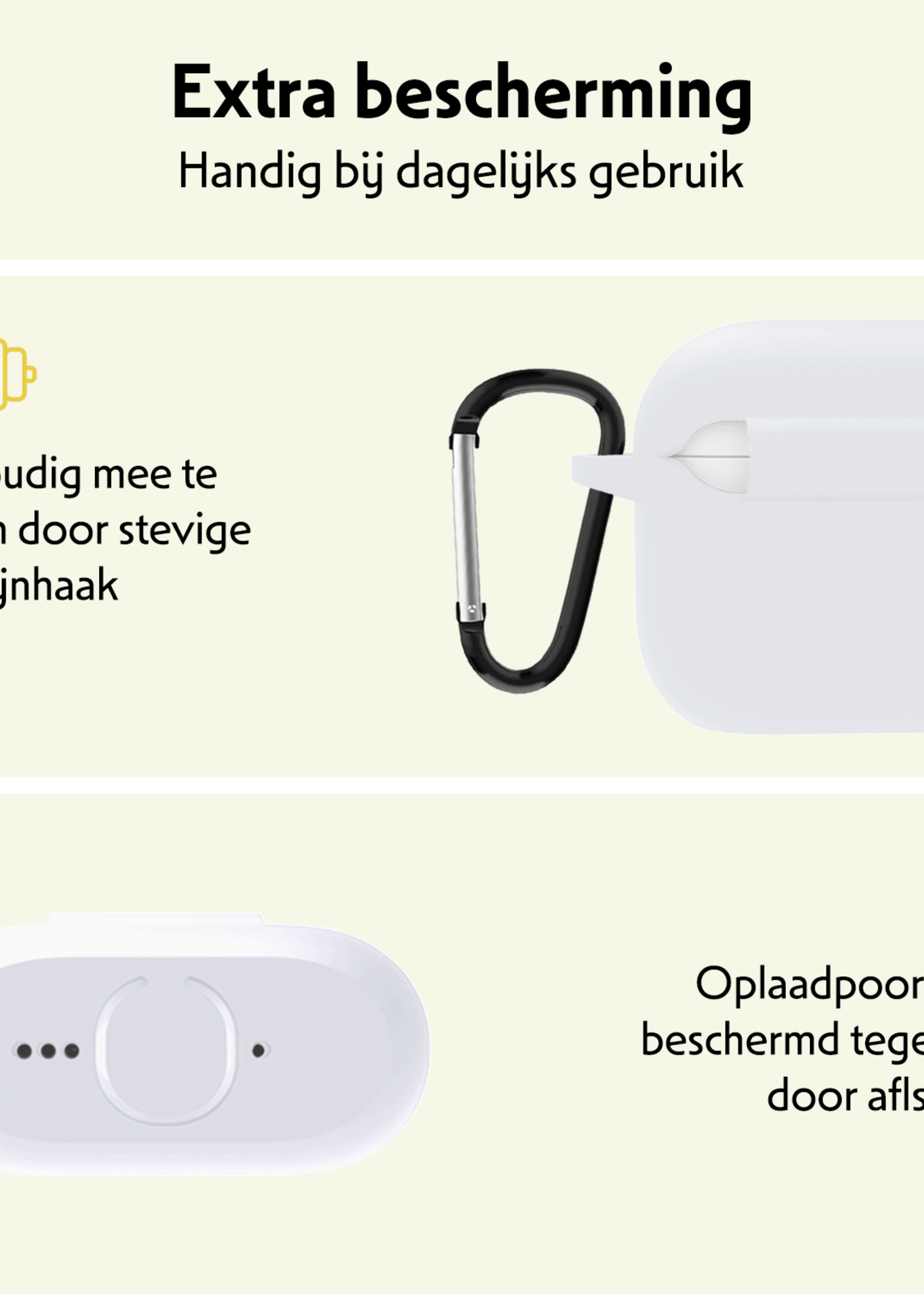 LUQ LUQ Siliconen Hoesje Voor Apple AirPods 4 - Wit